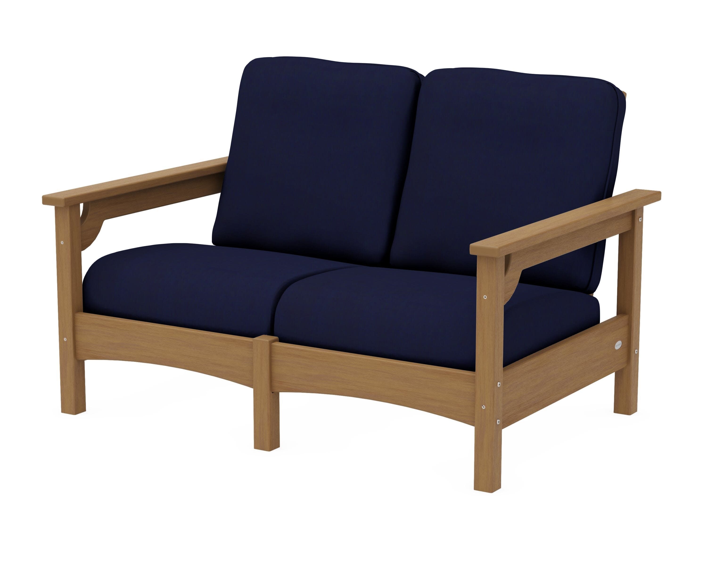 Club Loveseat in Natural / Navy