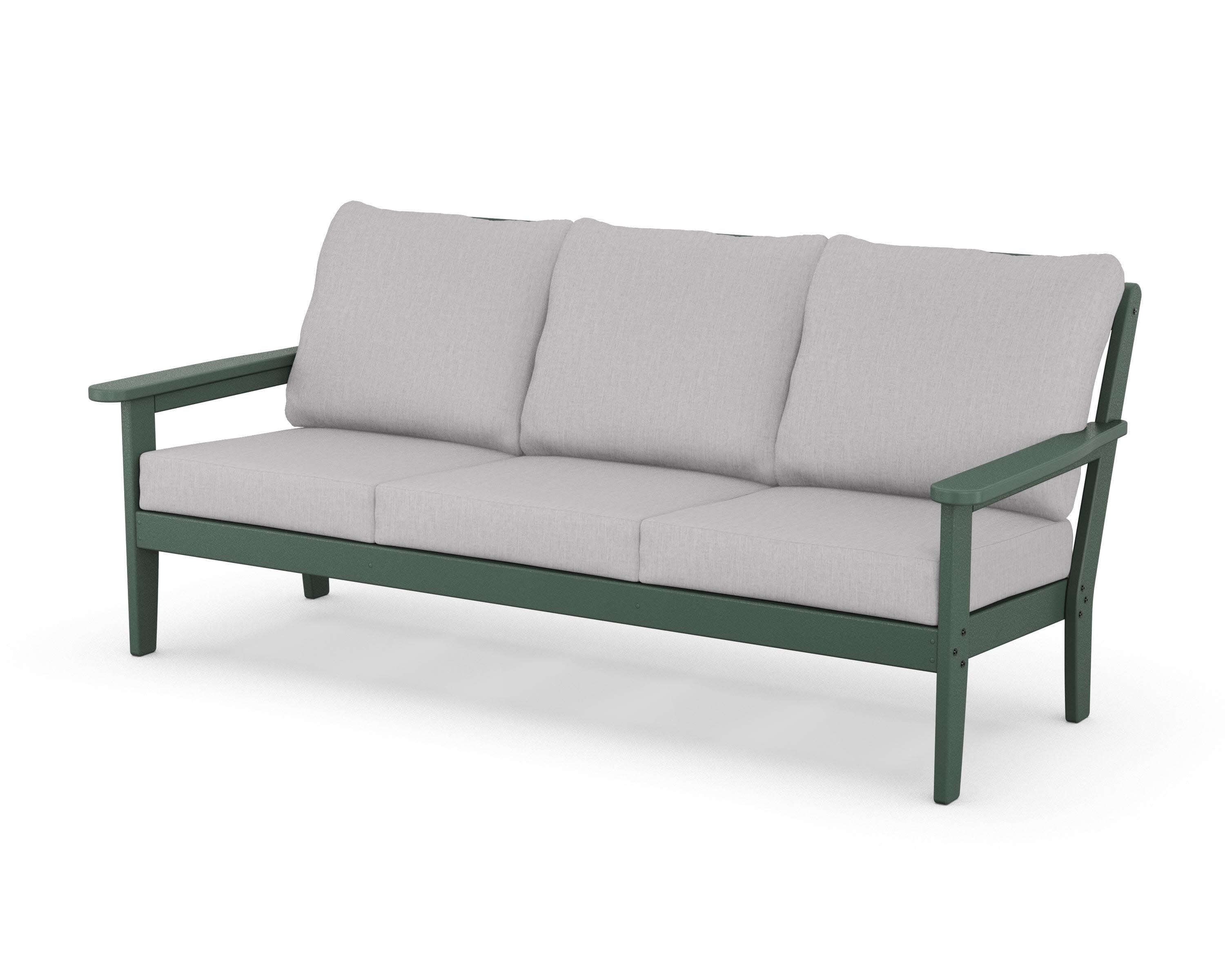 Cottage Deep Seating Sofa in Green / Granite