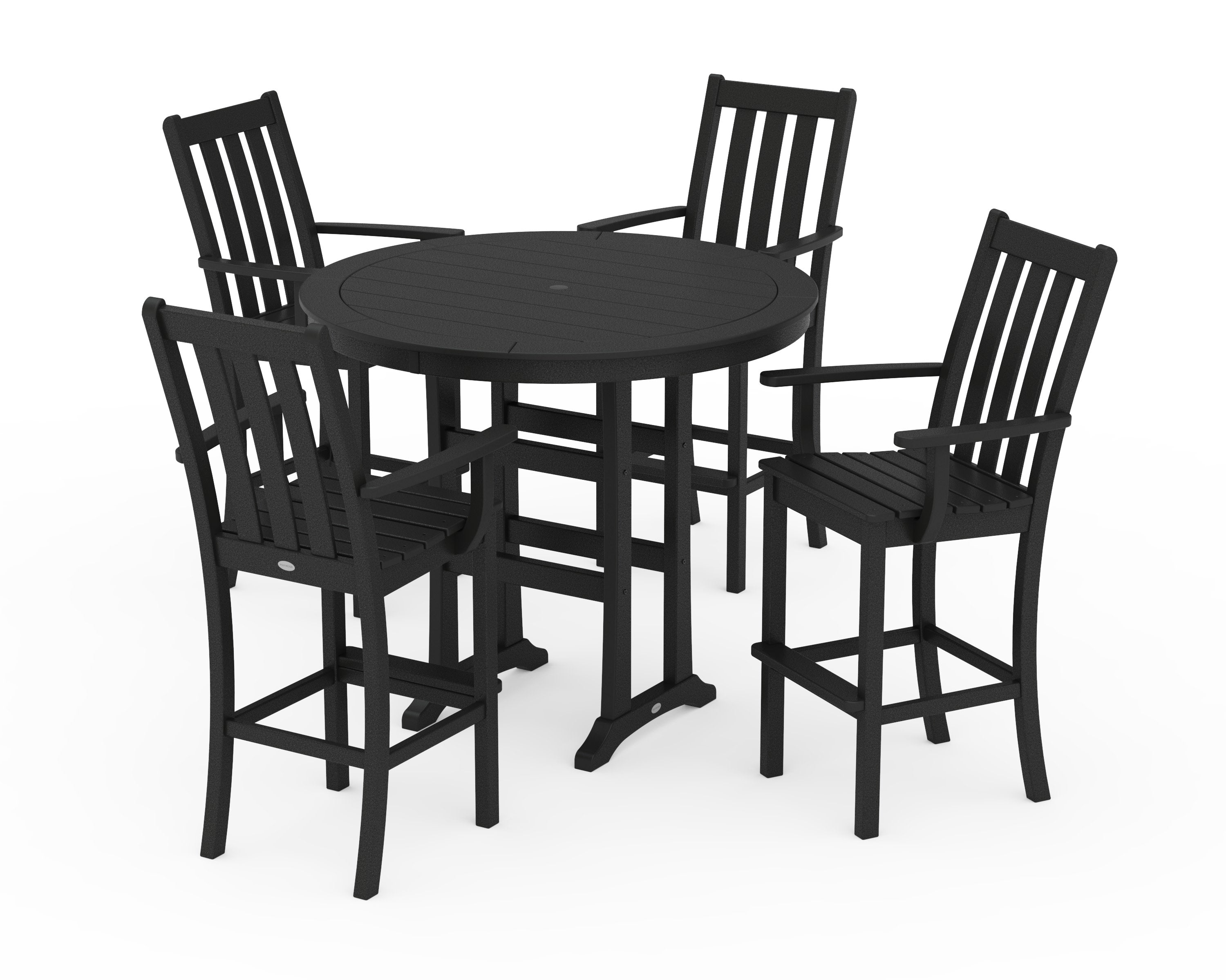 Vineyard 5-Piece Round Bar Set in Black