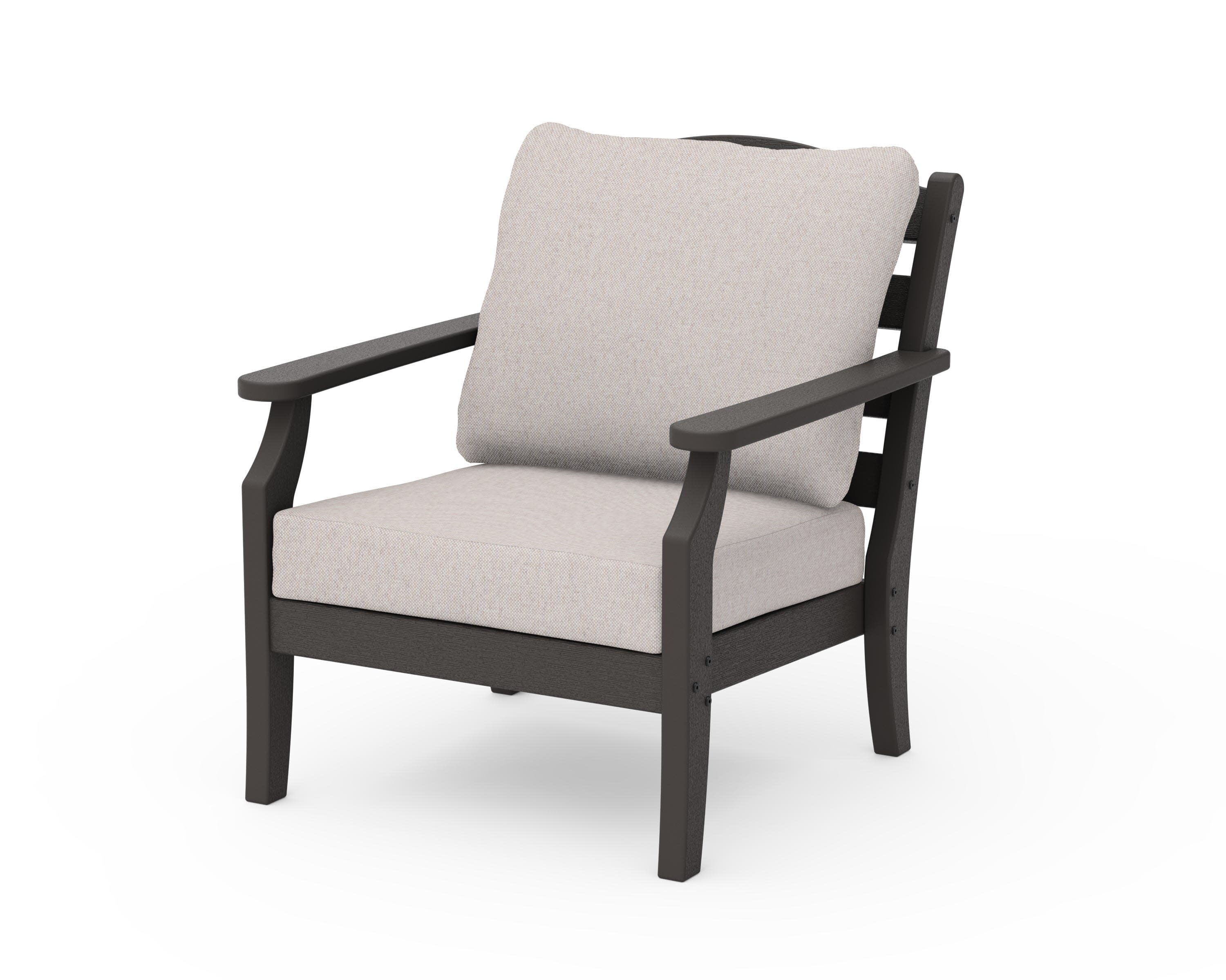 Savannah Deep Seating Chair in Vintage Coffee / Dune Burlap
