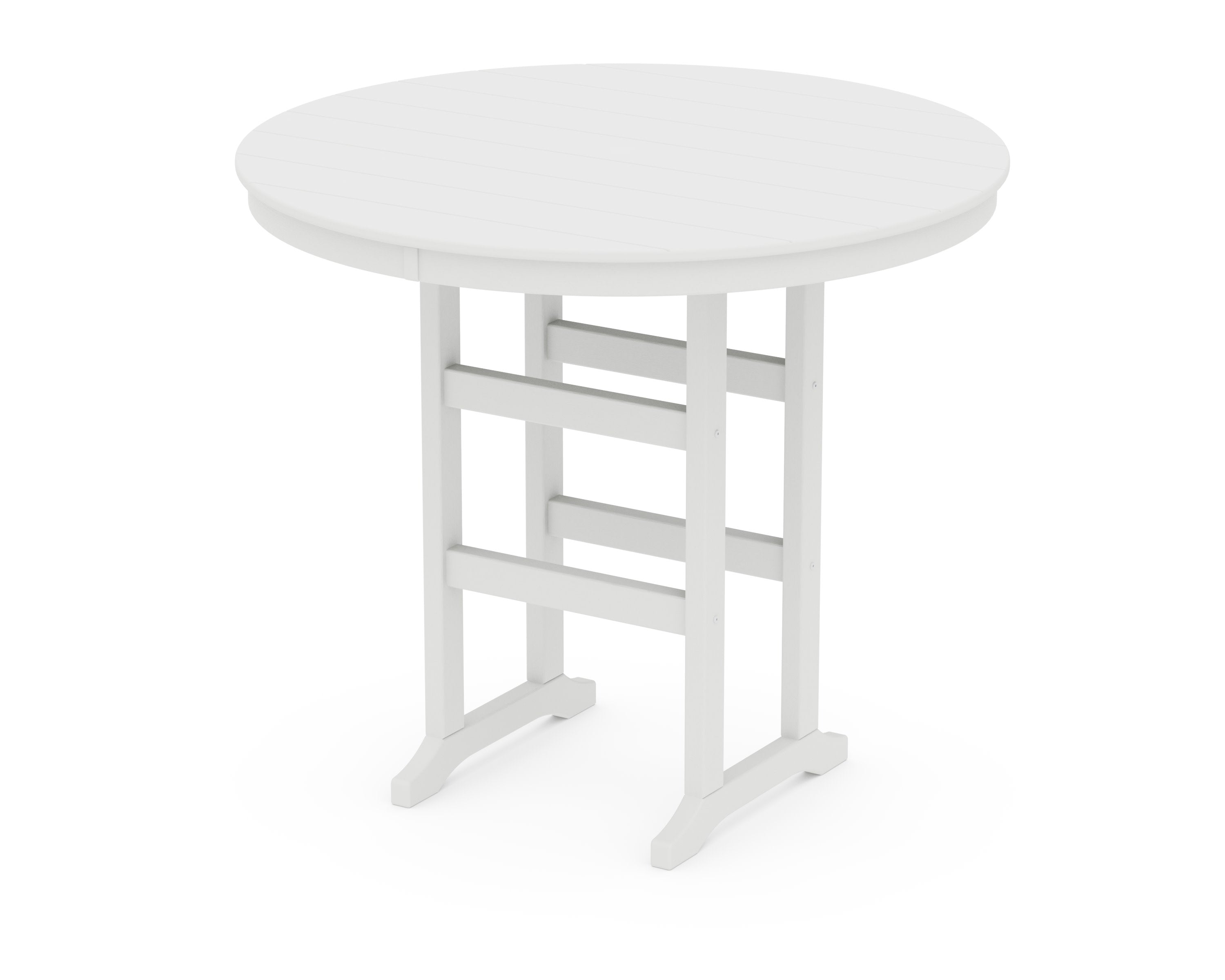 48" Round Farmhouse Bar Table in Vintage White