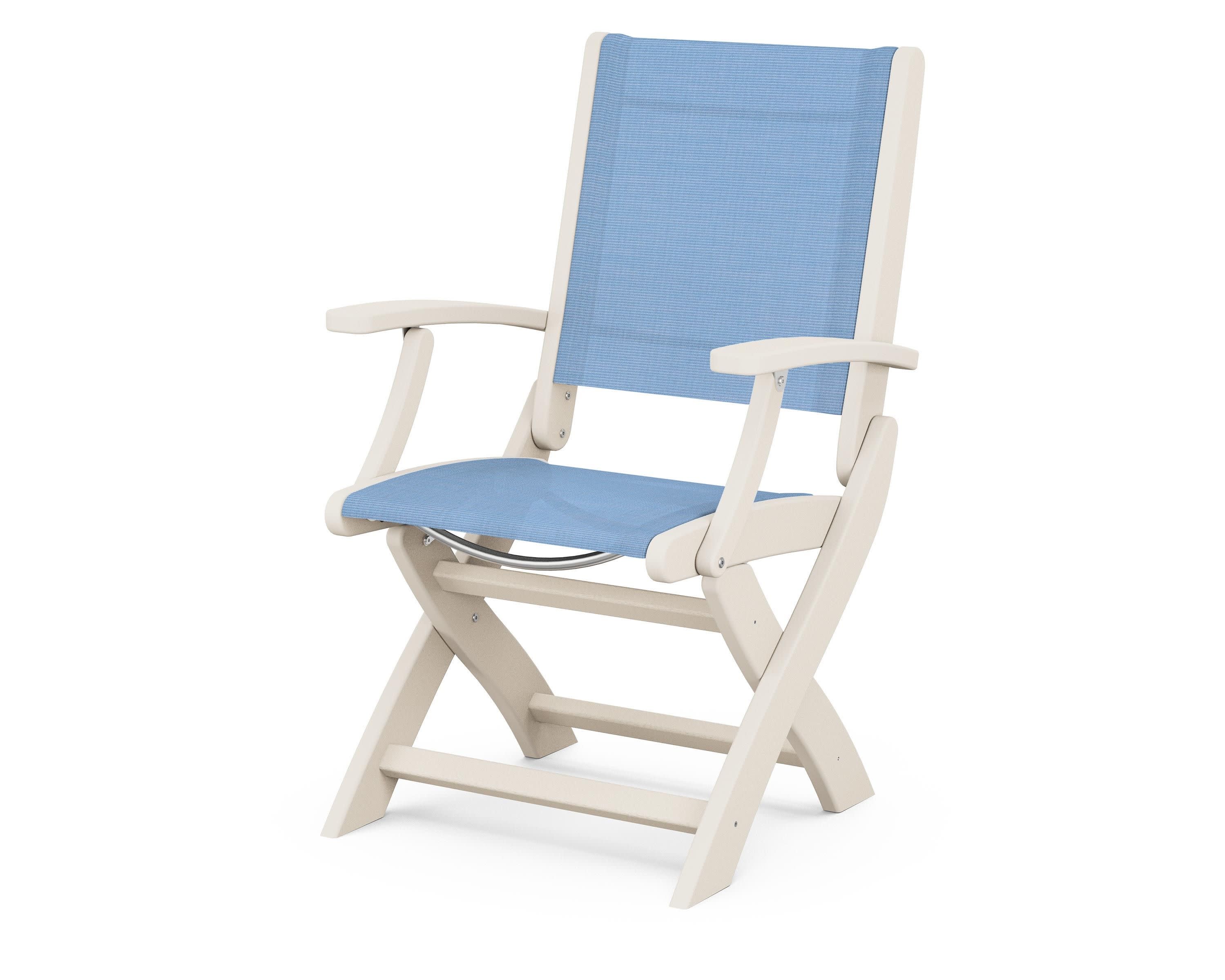 Coastal Folding Chair in Sand / Poolside Sling