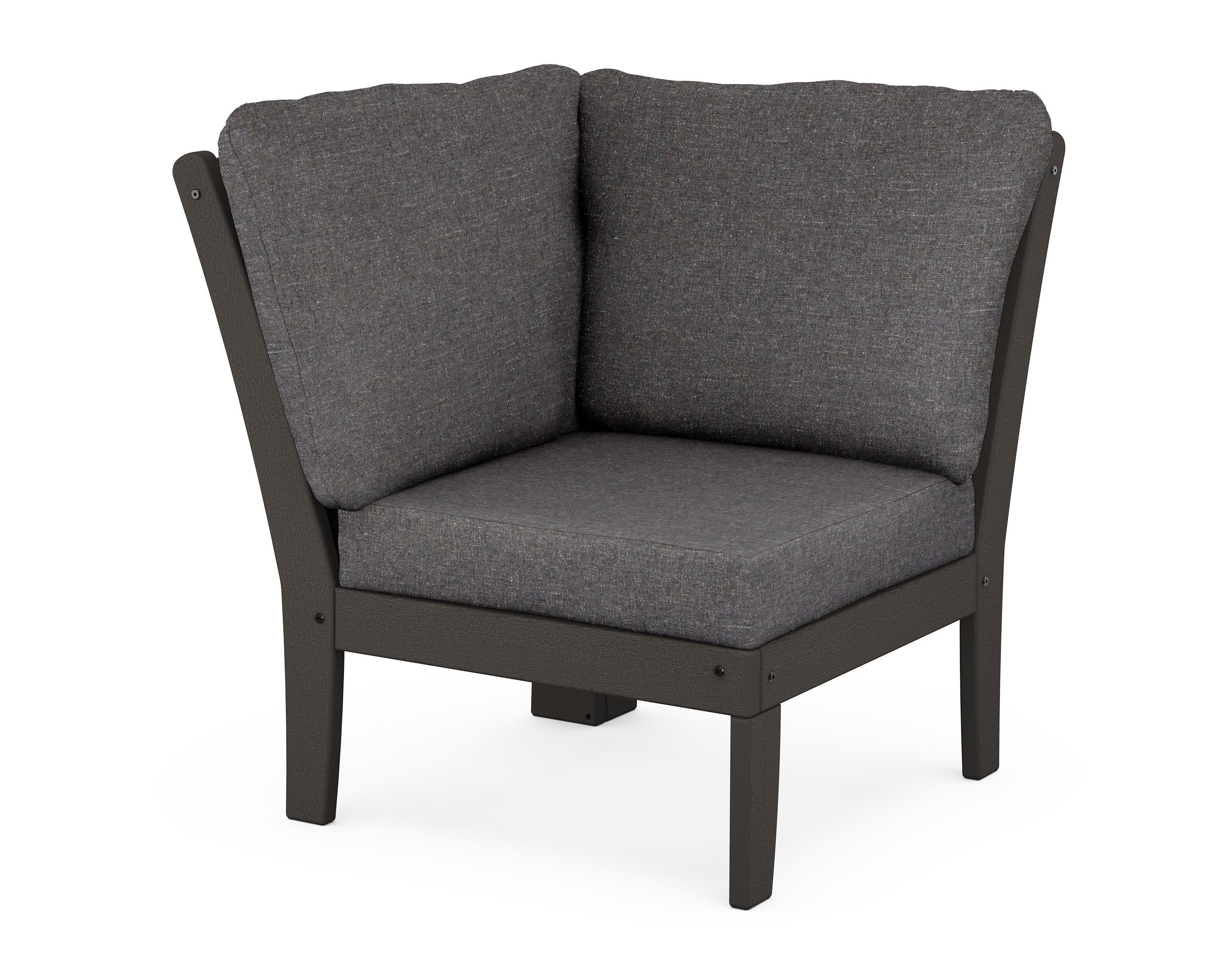 Braxton Modular Corner Chair in Vintage Coffee / Ash Charcoal