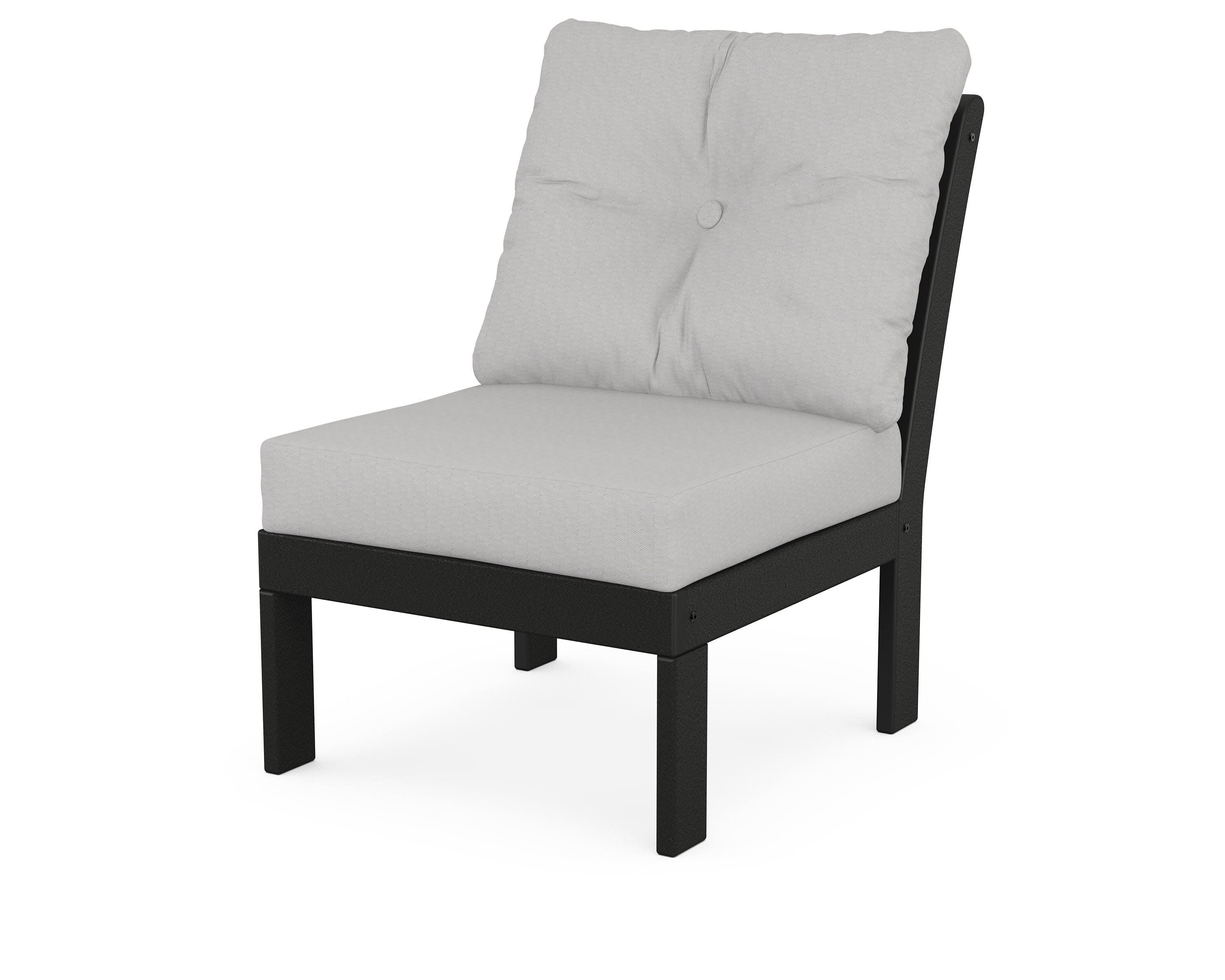 Vineyard Modular Armless Chair in Black / Diamond in the Rough