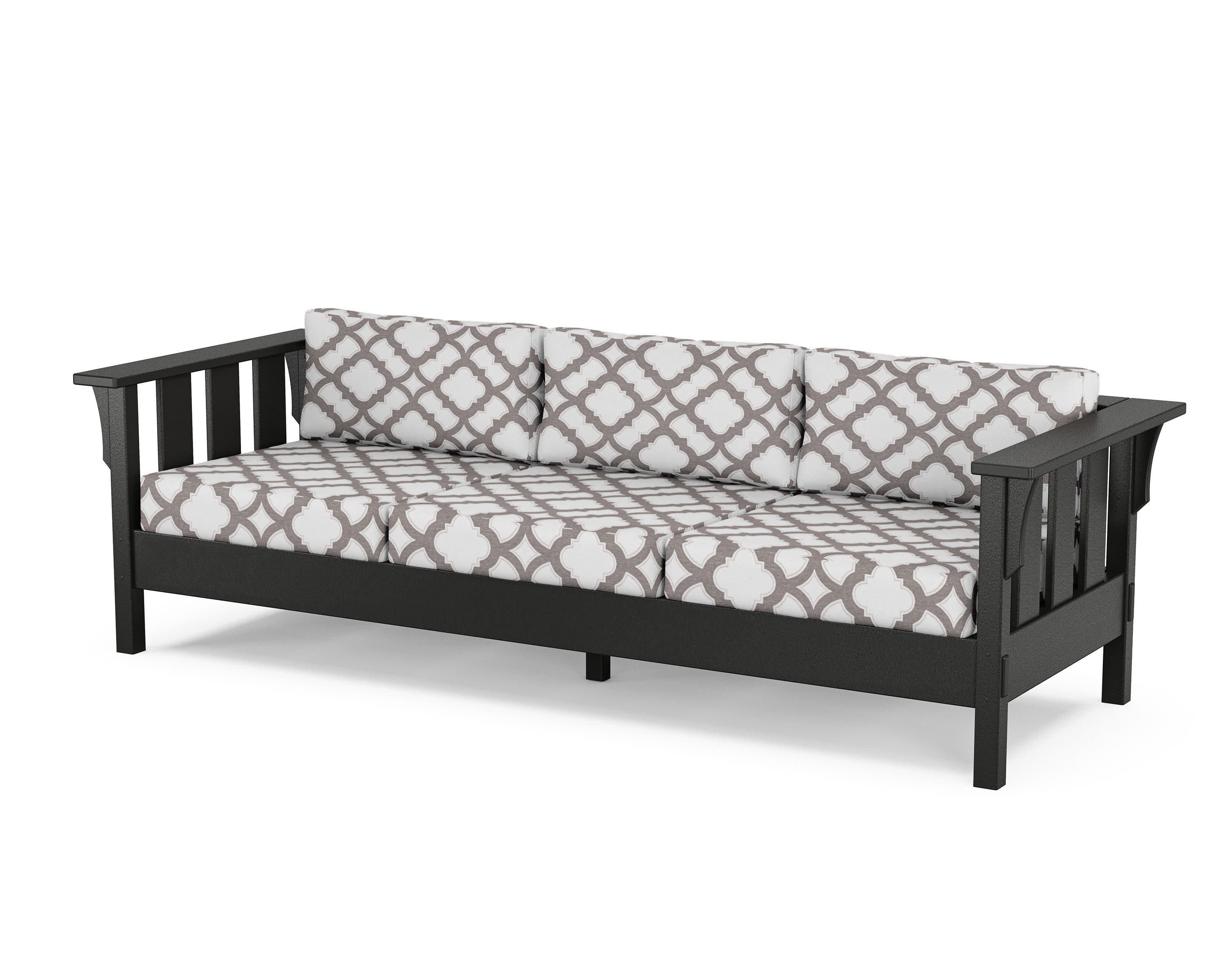 Acadia Deep Seating Sofa in Black / Trellis Grey Mist