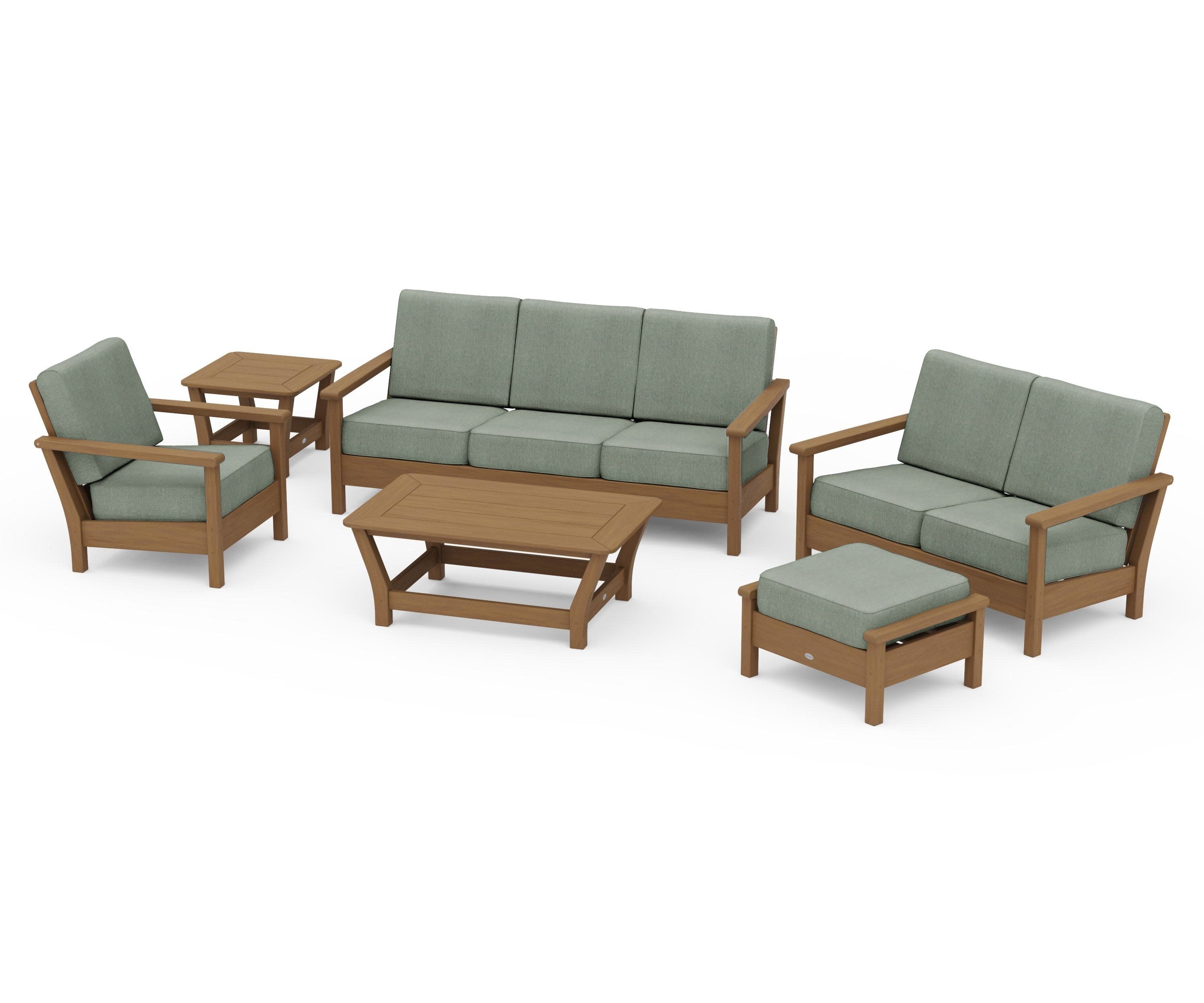 Harbour 6-Piece Outdoor Living Set in Natural / Cast Sage