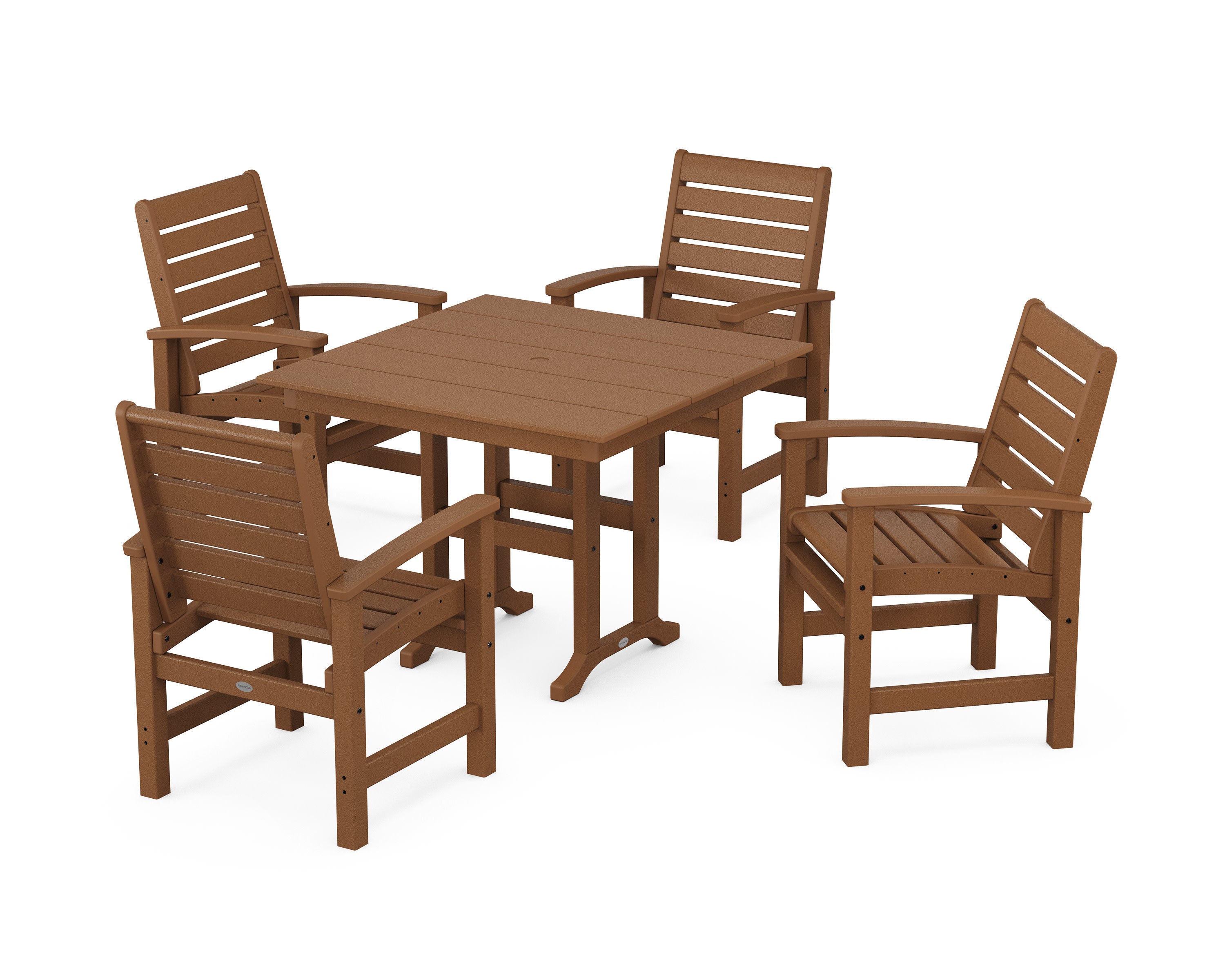 Signature 5-Piece Farmhouse Dining Set in Teak
