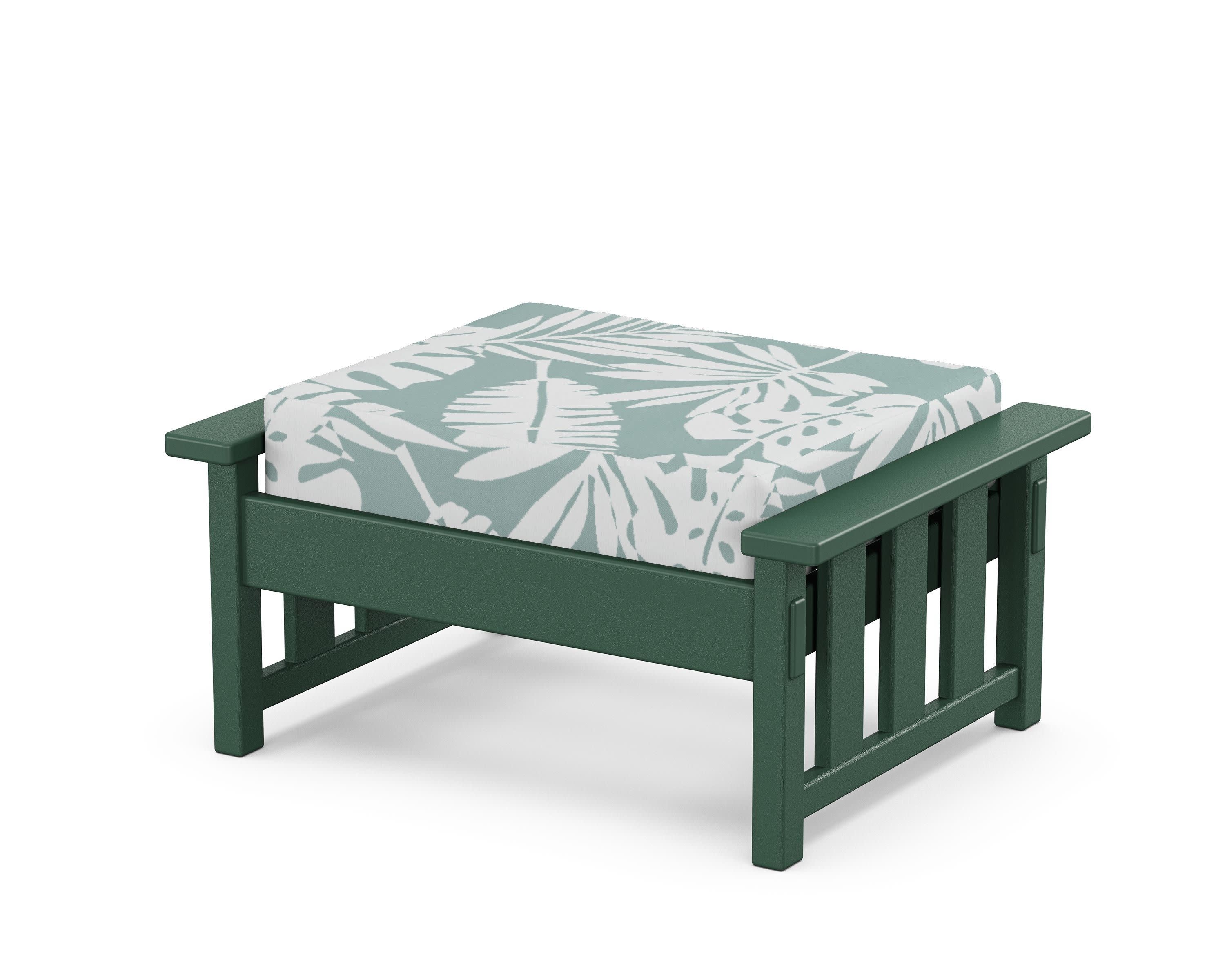 Acadia Deep Seating Ottoman in Green / Leaf Glacier Spa