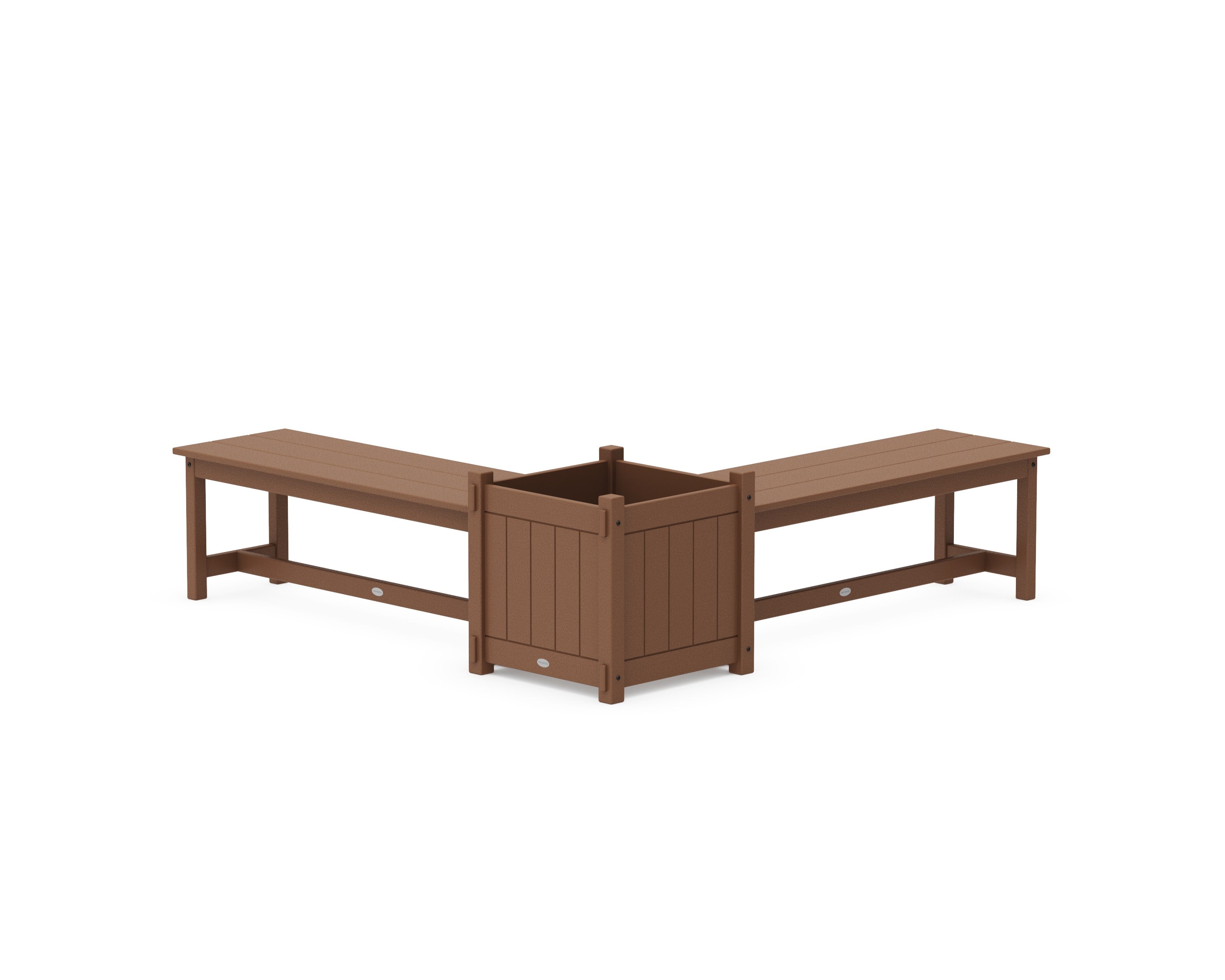 48" Vineyard L- Shaped Planter Bench Set- Large in Teak