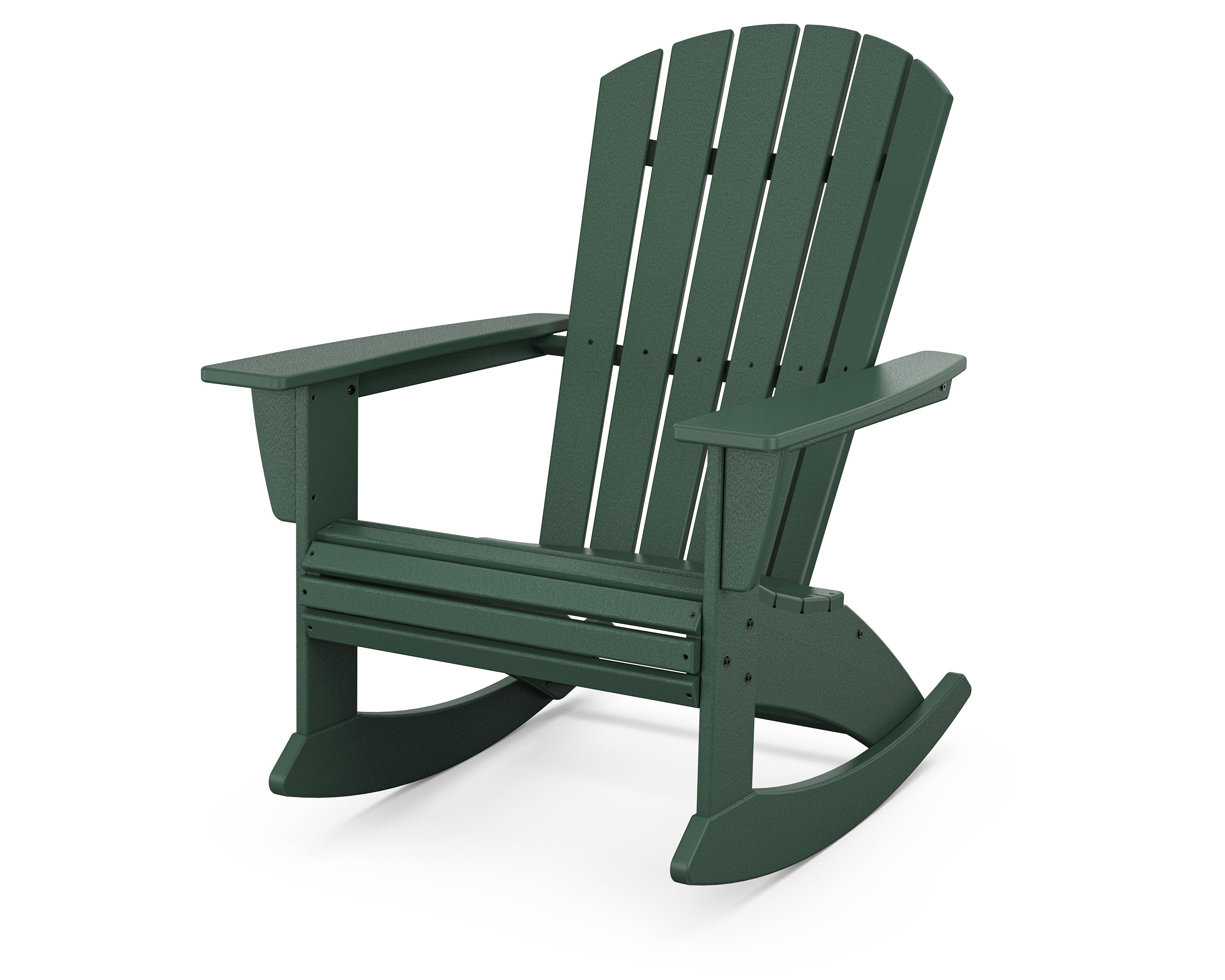 Nautical Curveback Adirondack Rocking Chair in Green