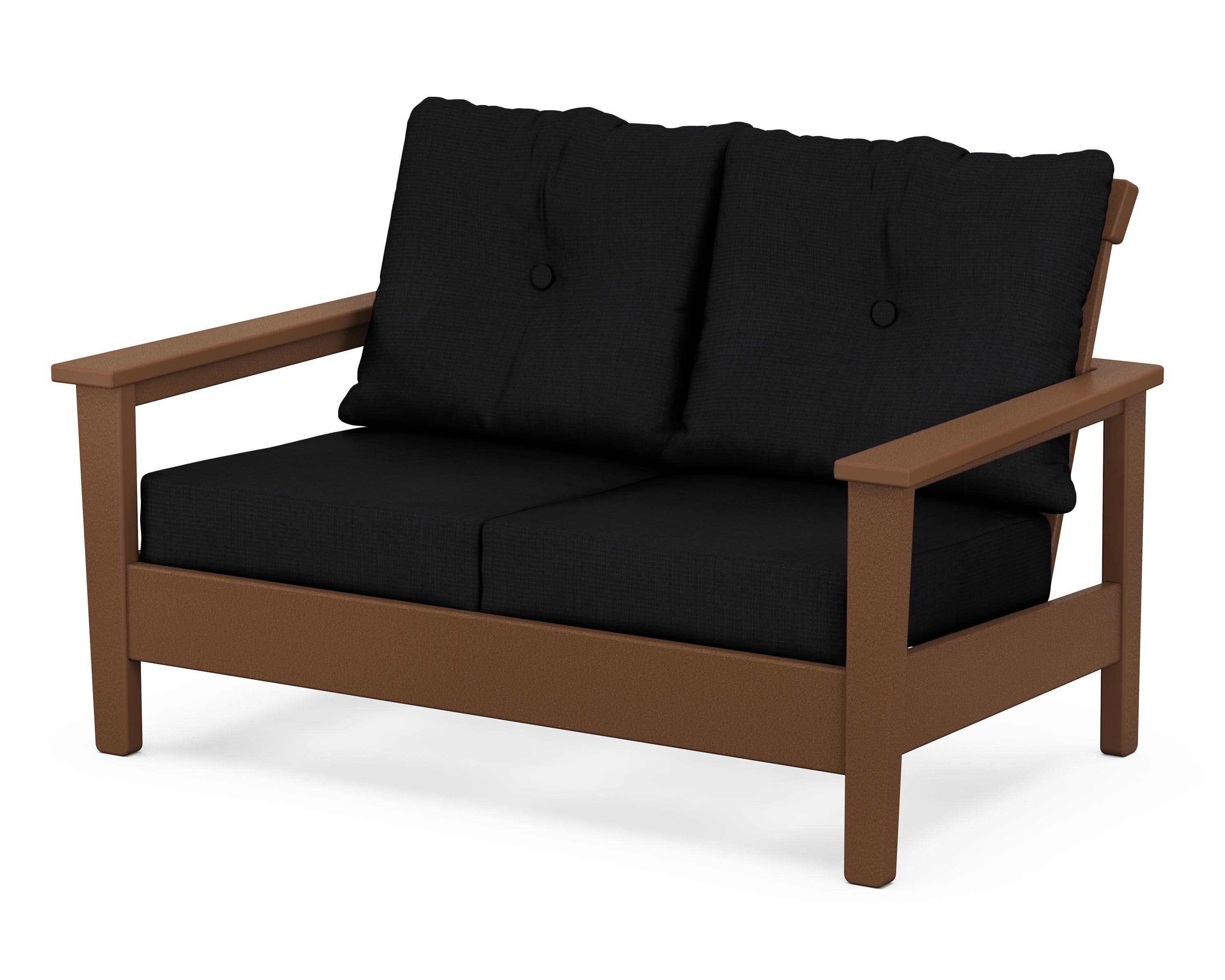 Prescott Deep Seating Loveseat in Teak / Midnight Linen