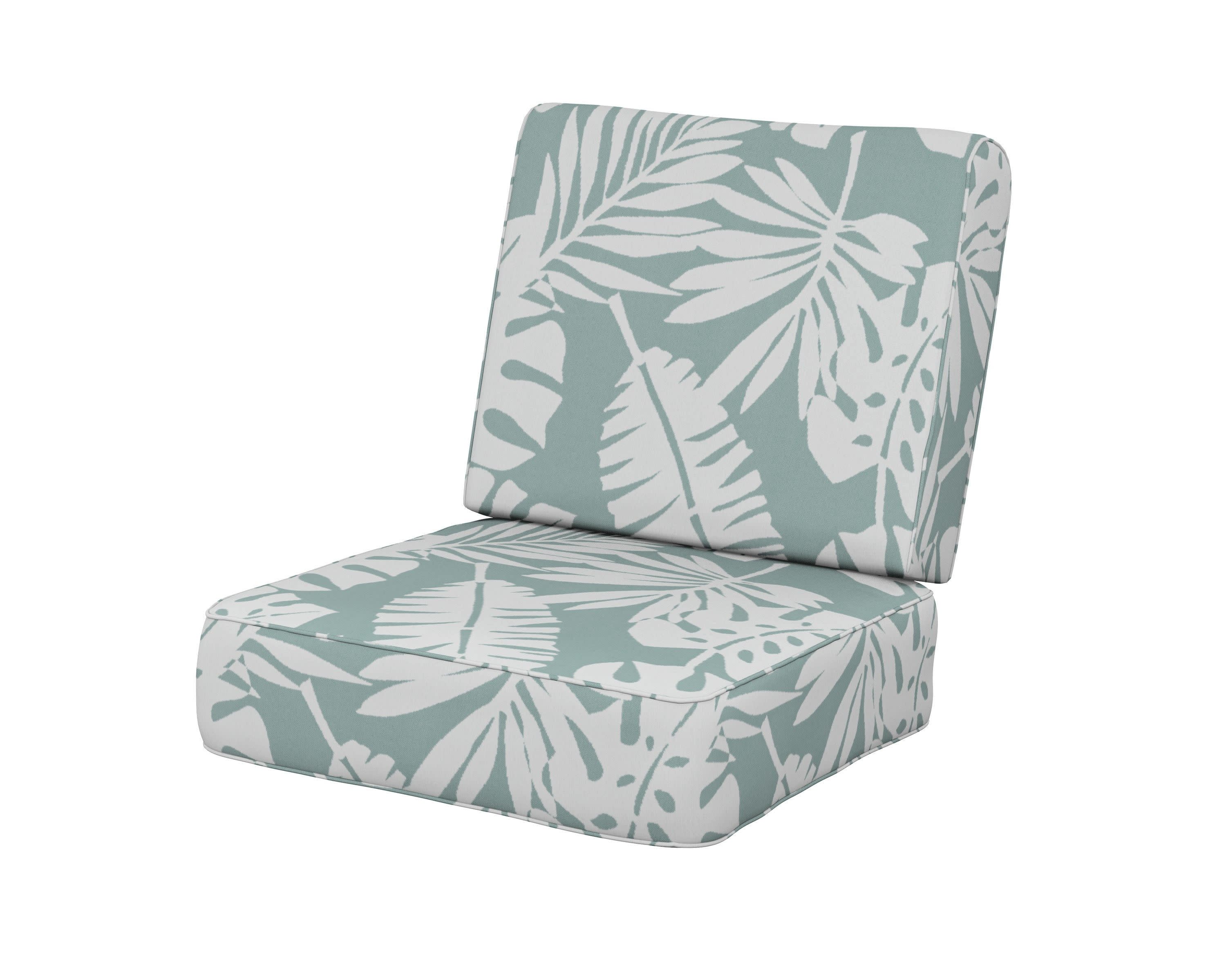 Ateeva Harbour Seat and Back Cushion in Leaf Glacier Spa