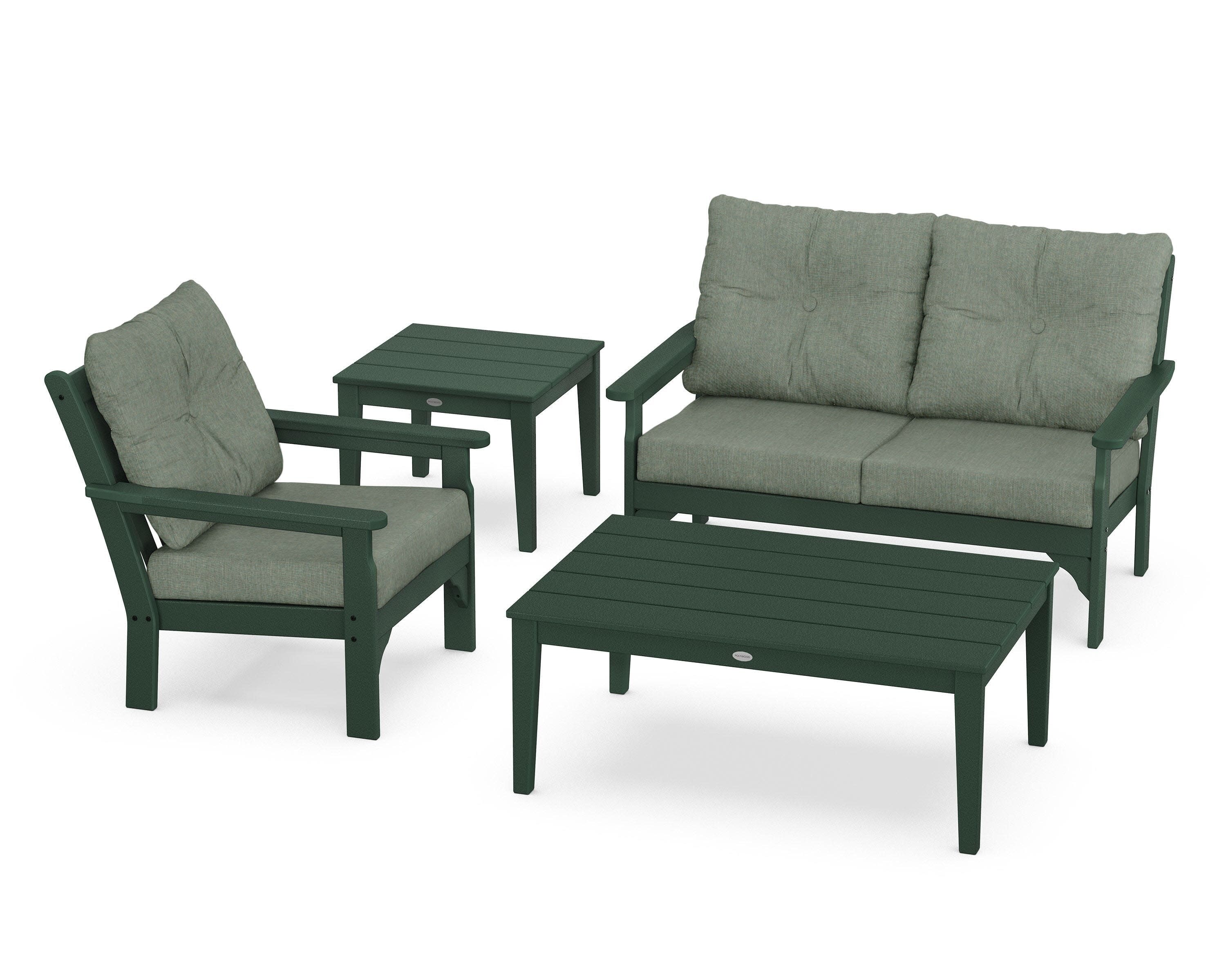 Vineyard 4-Piece Deep Seating Set in Green / Cast Sage