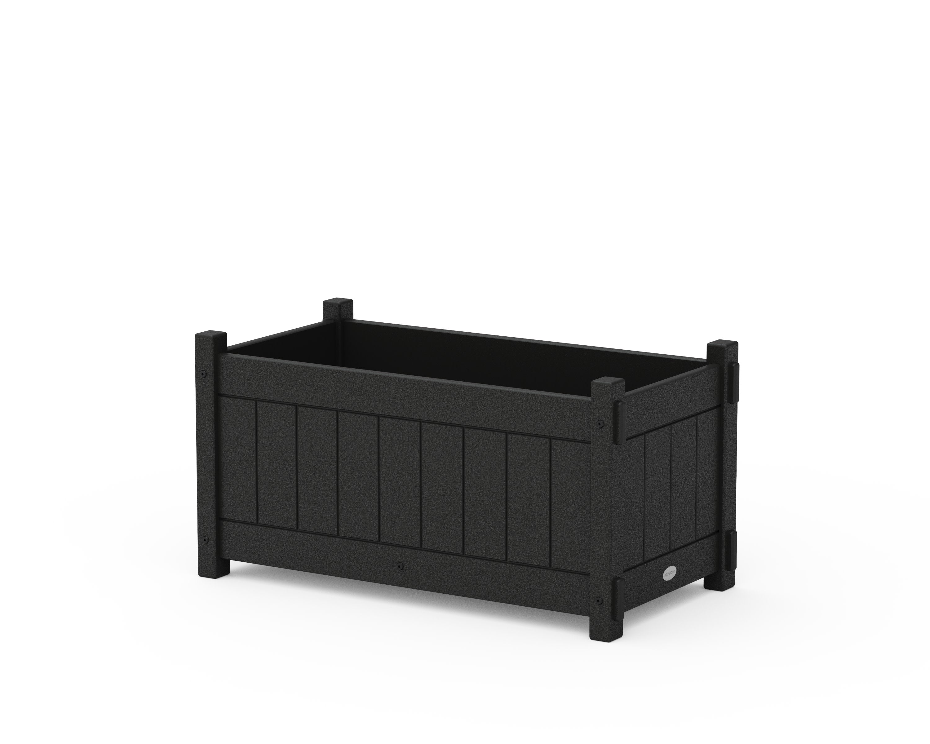 Vineyard Rectangle Double Planter Box in Black