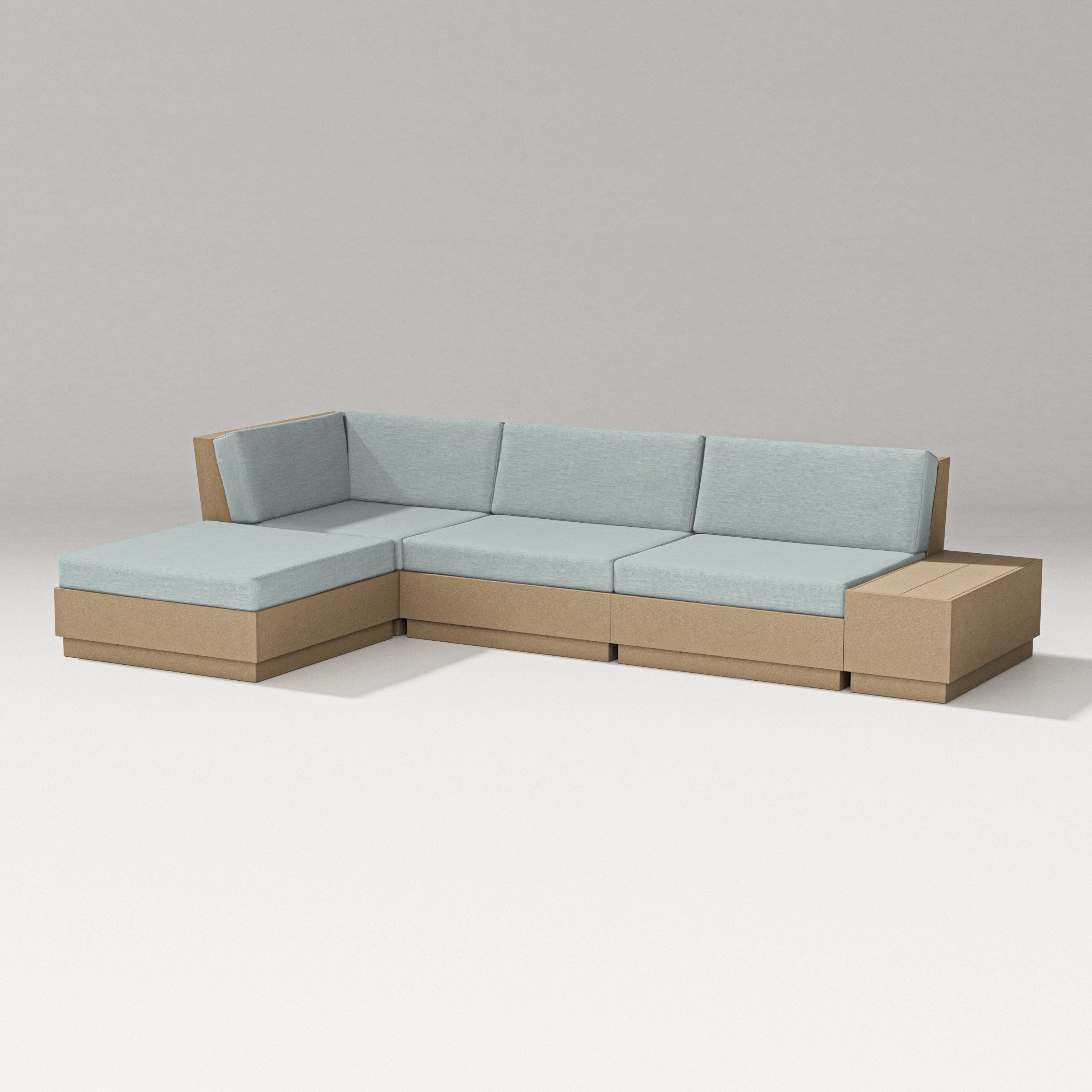 Elevate Chaise Sectional in Vintage Sahara / Soothe Mist
