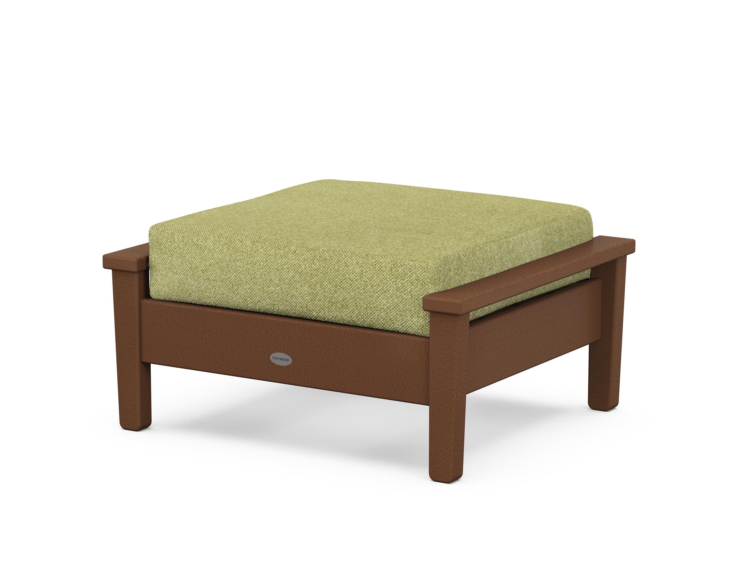 Prescott Deep Seating Ottoman in Teak / Chartreuse Boucle