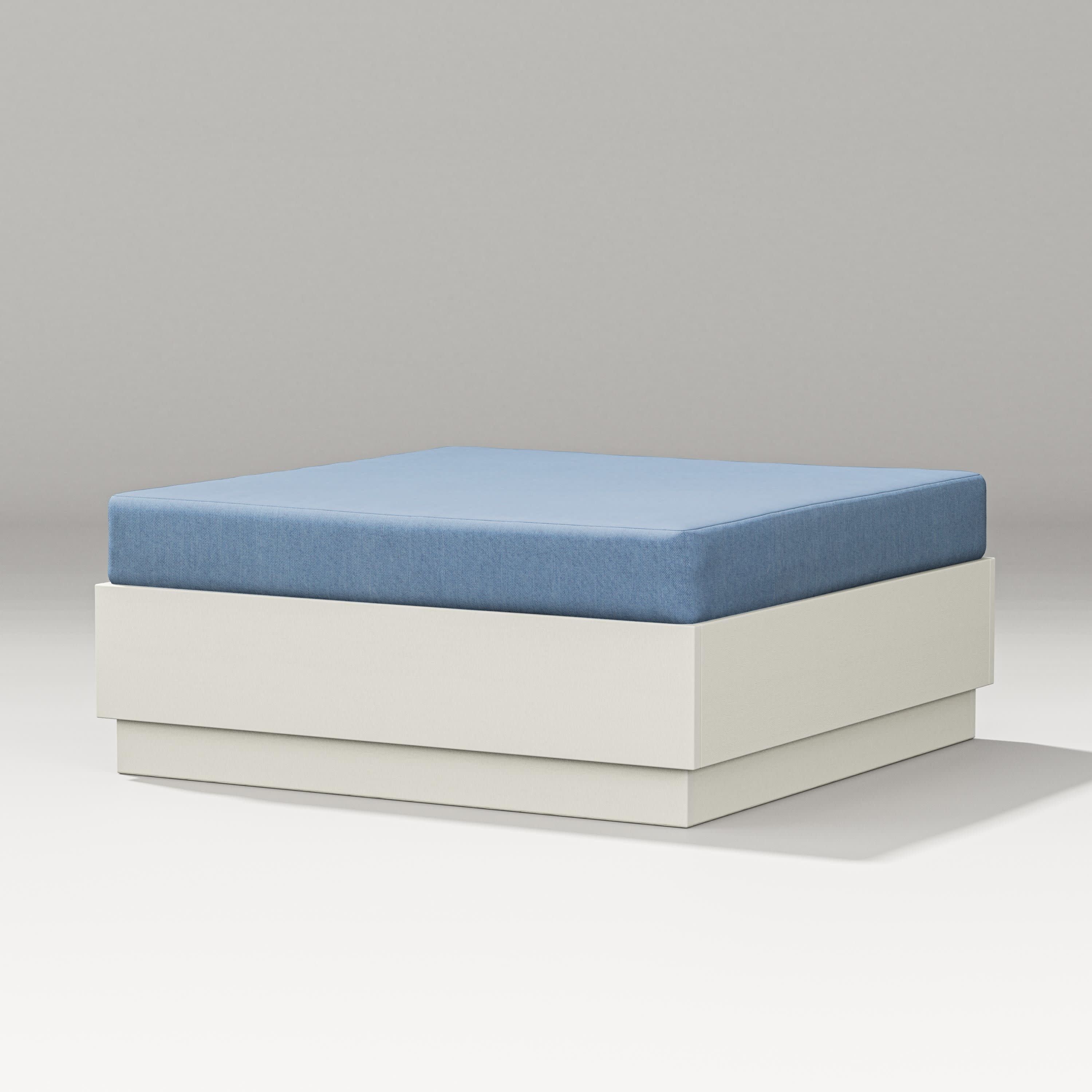 Elevate Lounge Ottoman in Vintage White / Sky Blue