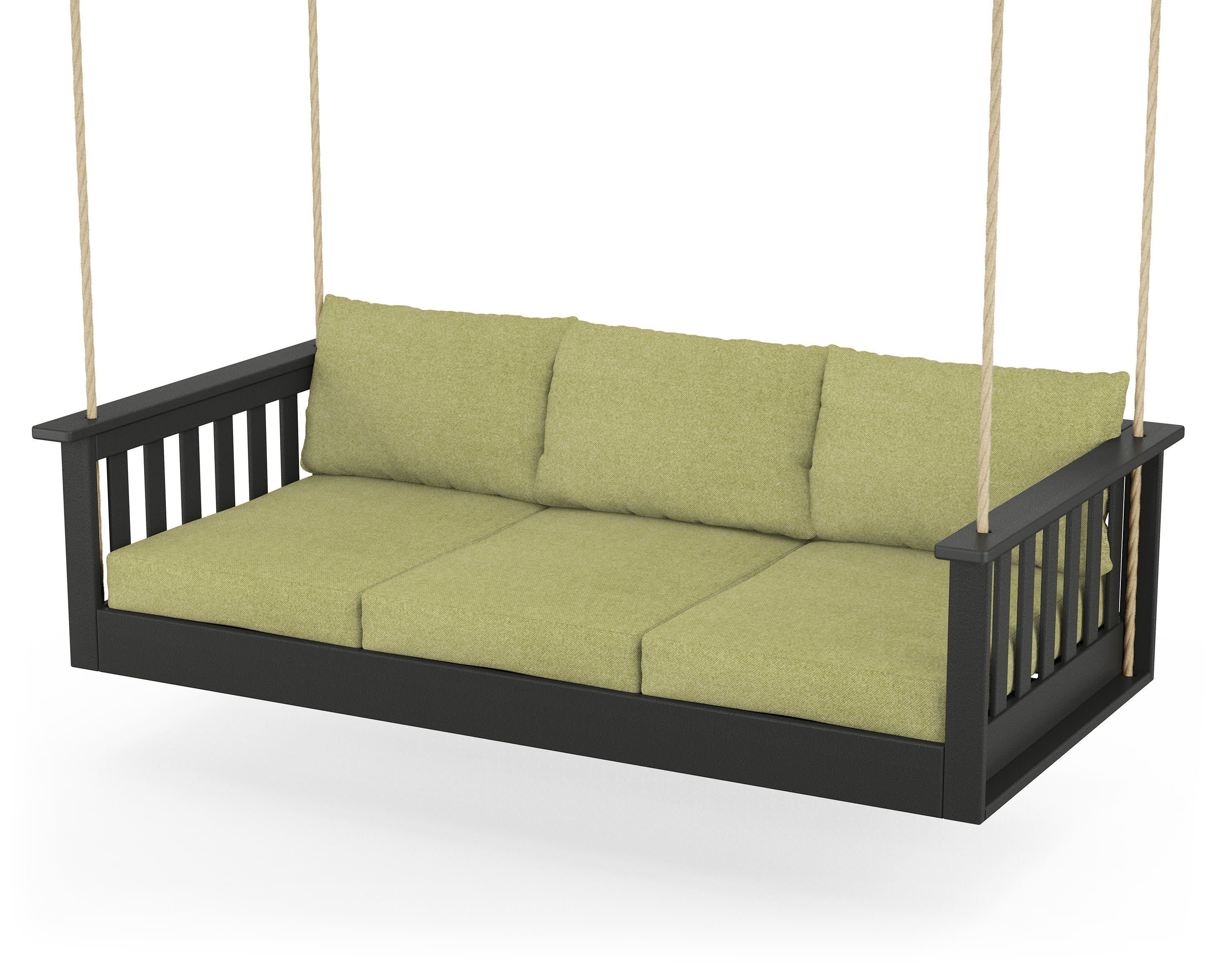 Vineyard Daybed Swing in Black / Chartreuse Boucle