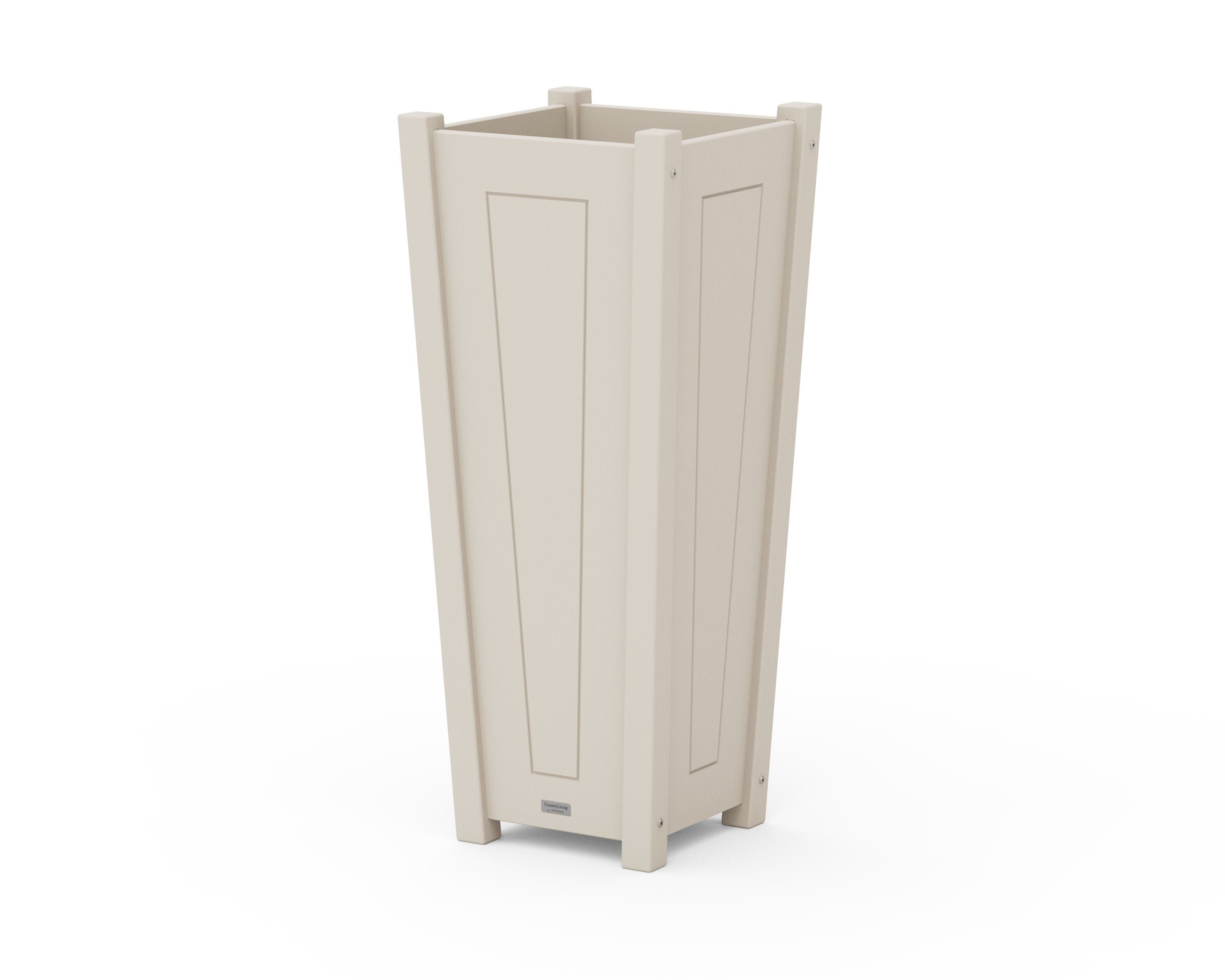Country Living Tapered Square Tall Planter Box in Sand