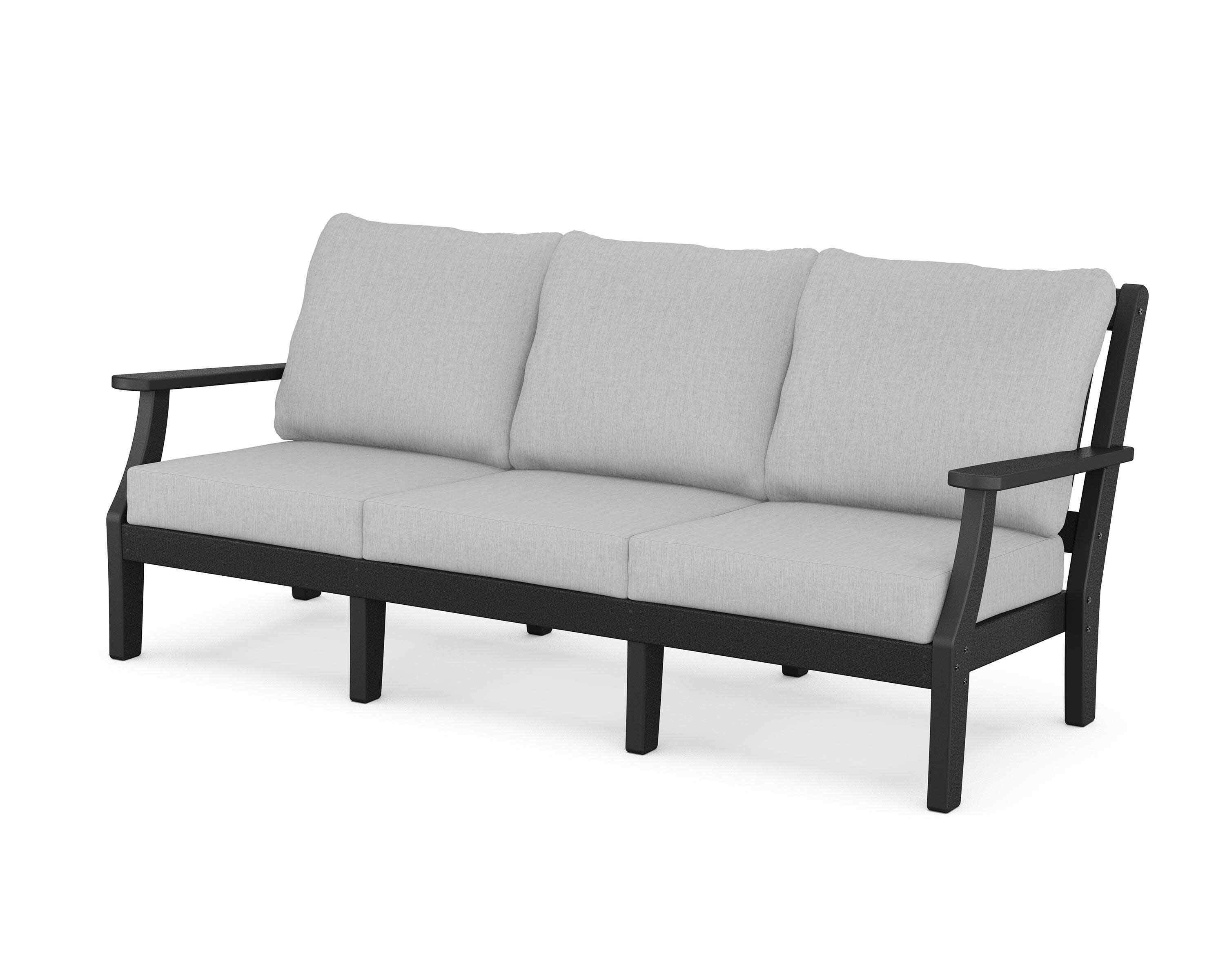 Chinoiserie Deep Seating Sofa in Black / Granite