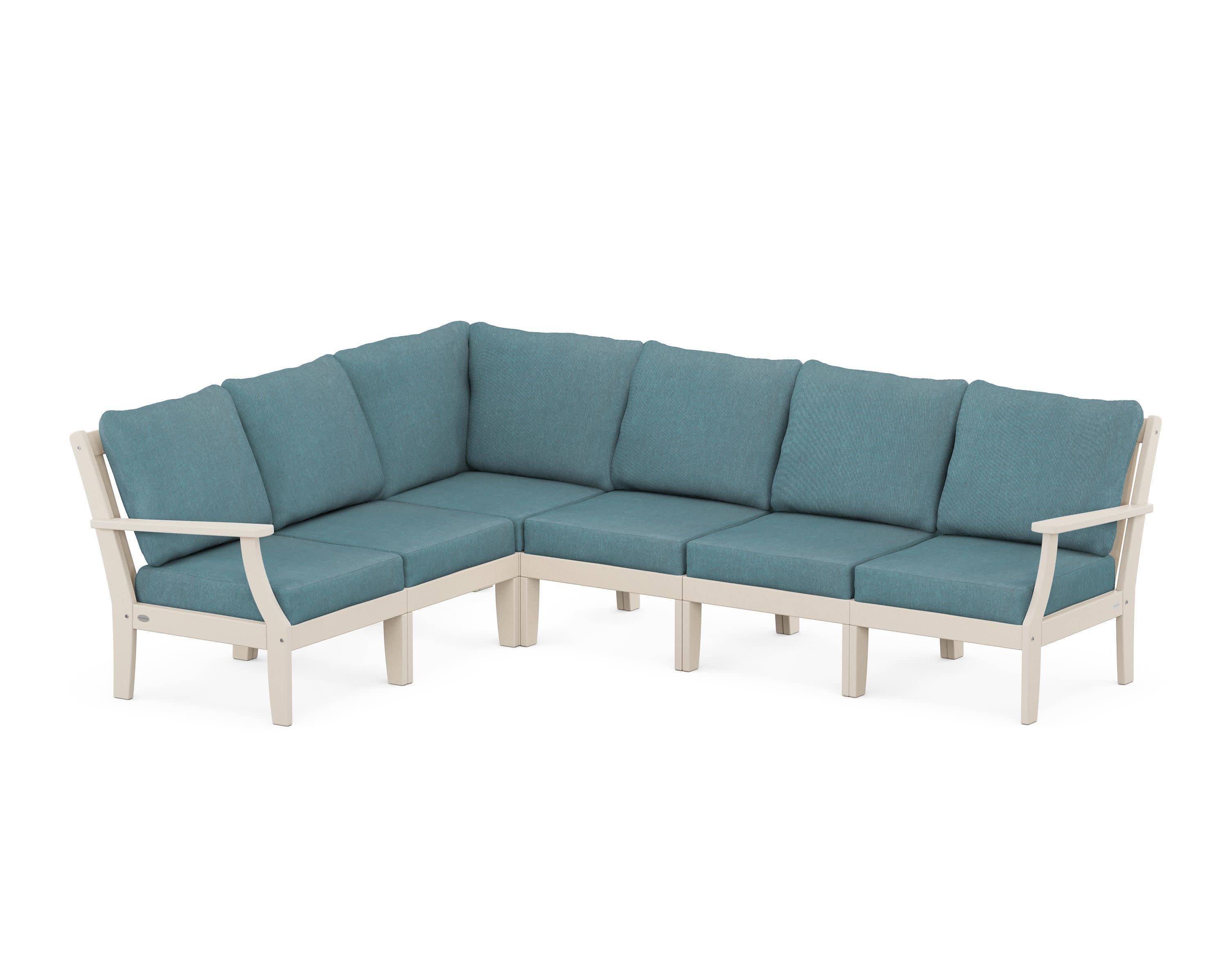 Braxton Modular 6-Piece Deep Seating Set in Sand / Ocean Teal