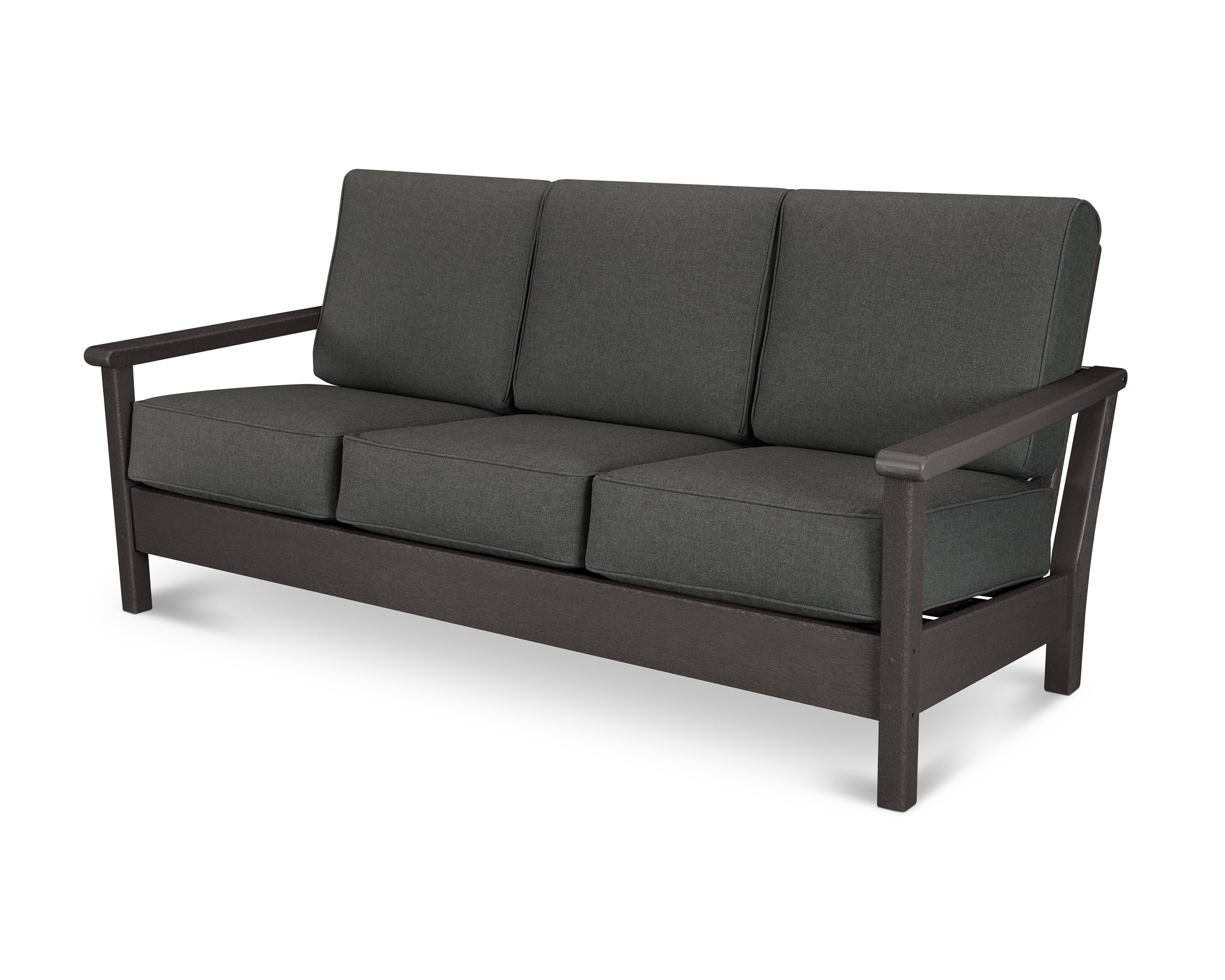 Harbour Deep Seating Sofa in Vintage Coffee / Blend Coal