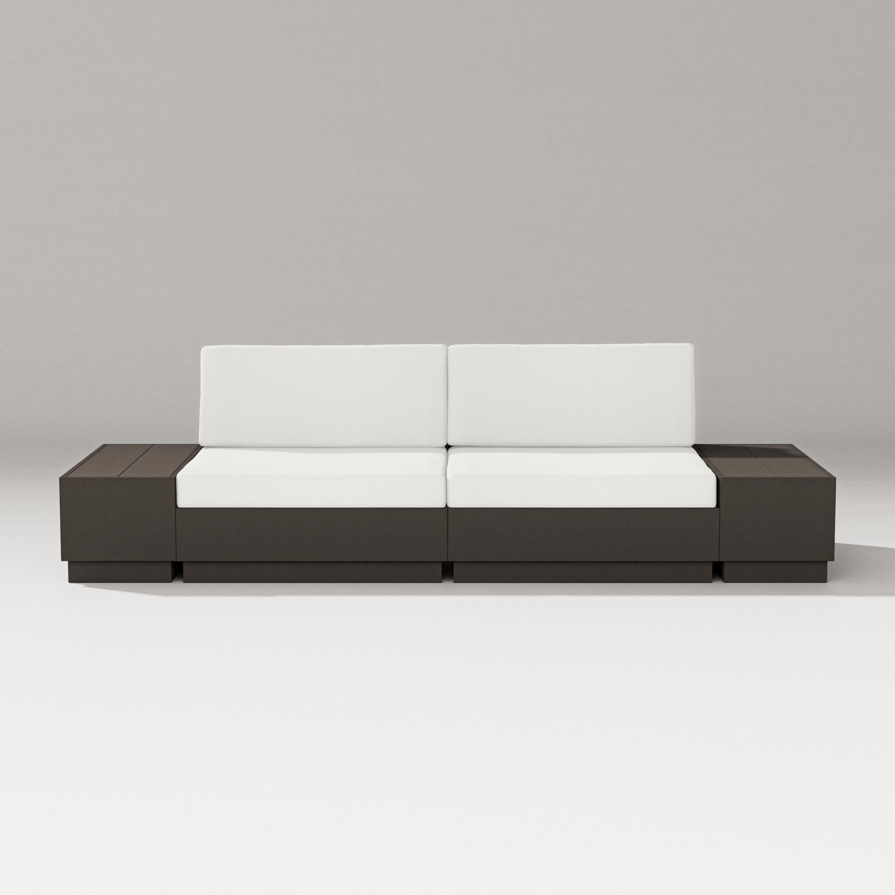 Elevate 4-Piece Loveseat Sectional in Vintage Coffee / Natural Linen