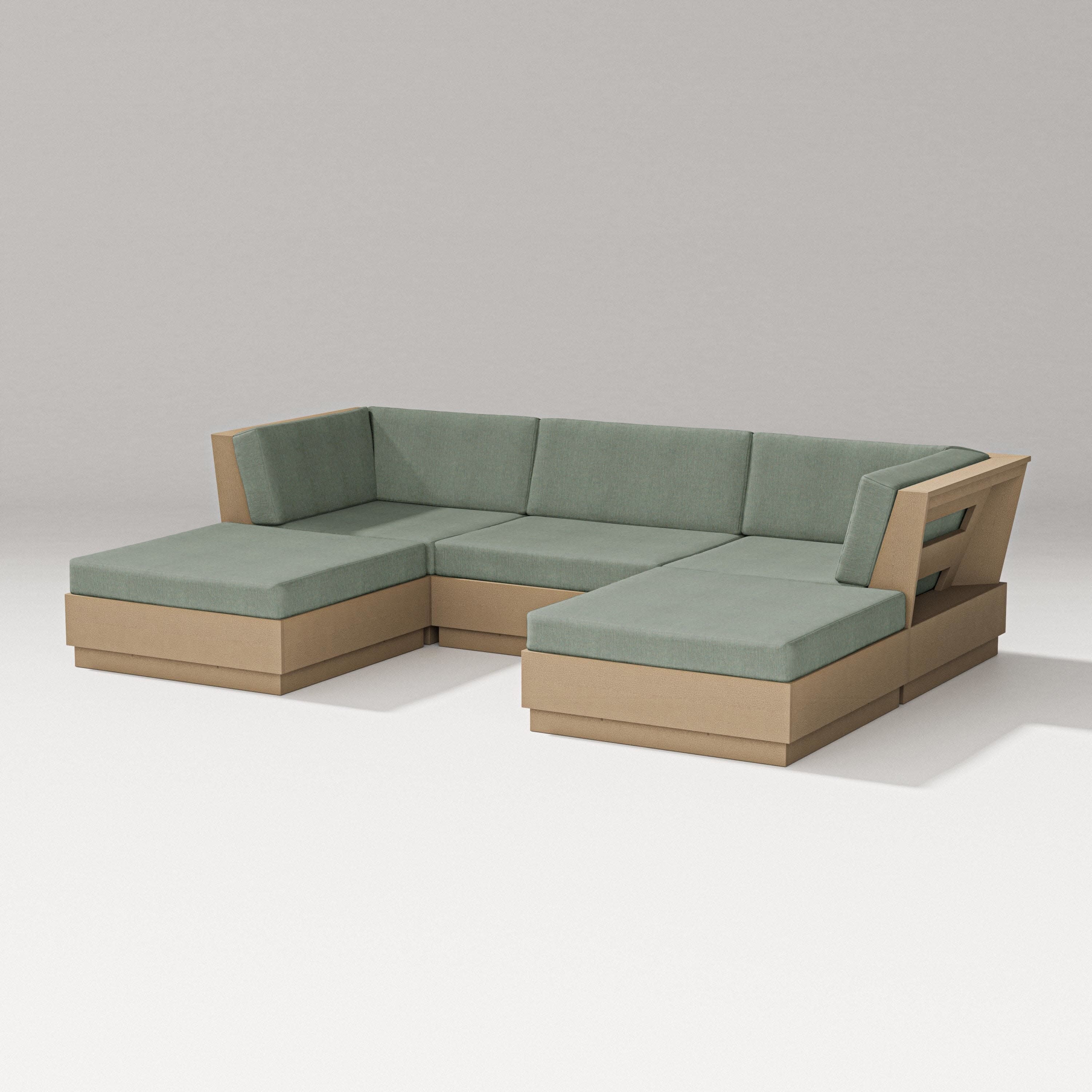Elevate Double Chaise Sectional in Vintage Sahara / Cast Sage