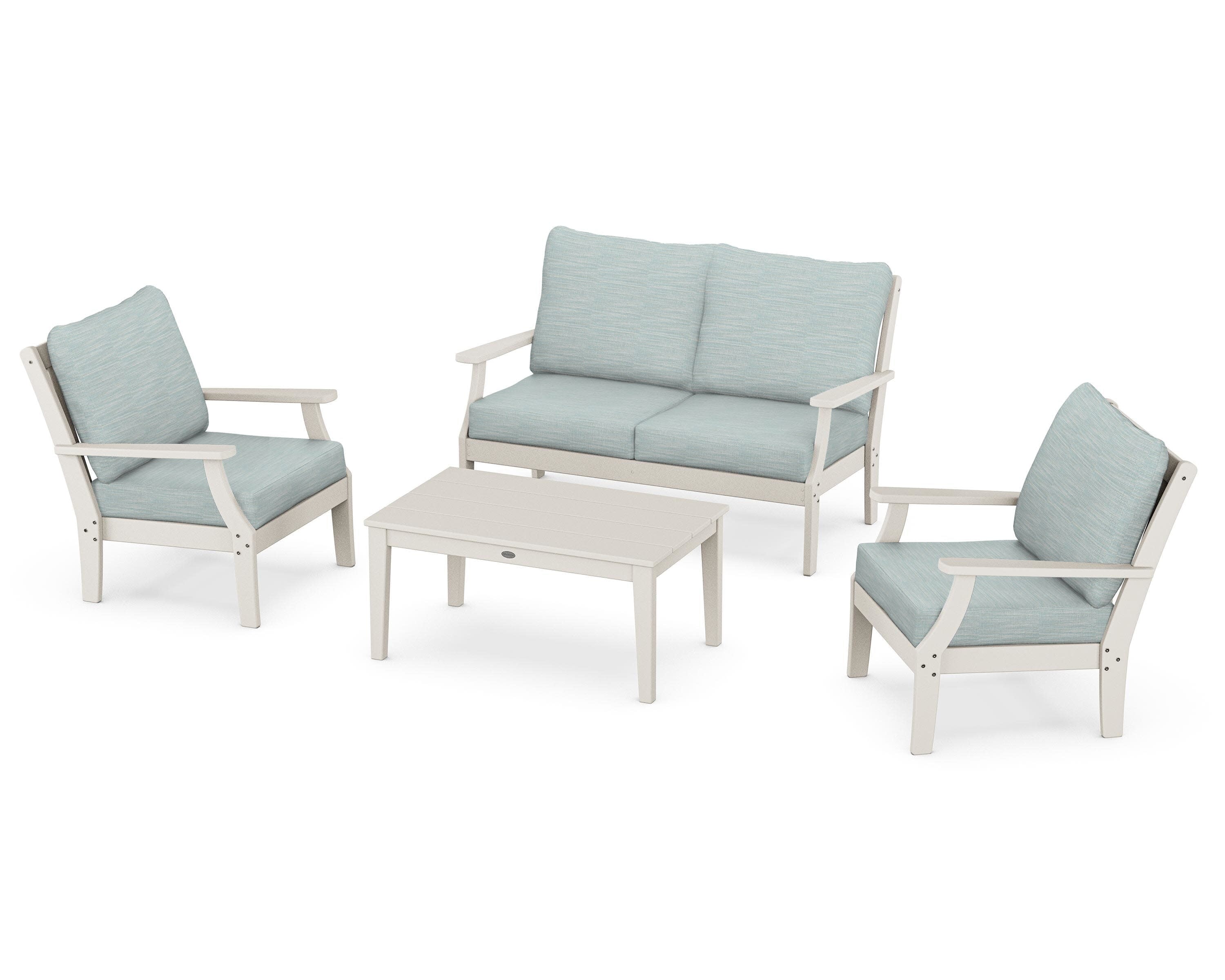 Braxton 4-Piece Deep Seating Chair Set in Sand / Soothe Mist