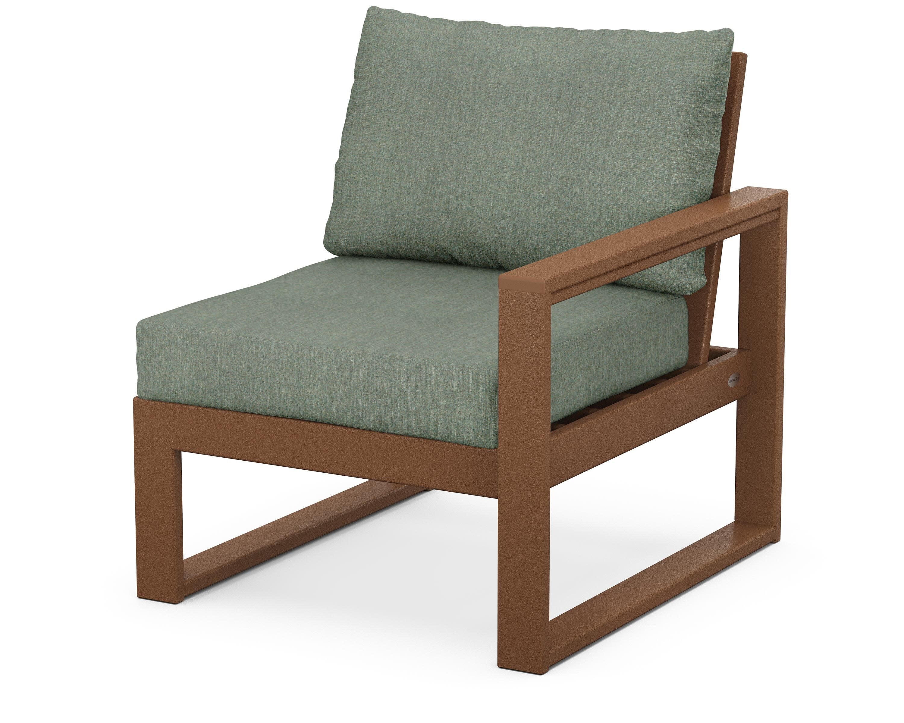 EDGE Modular Right Arm Chair in Teak / Cast Sage