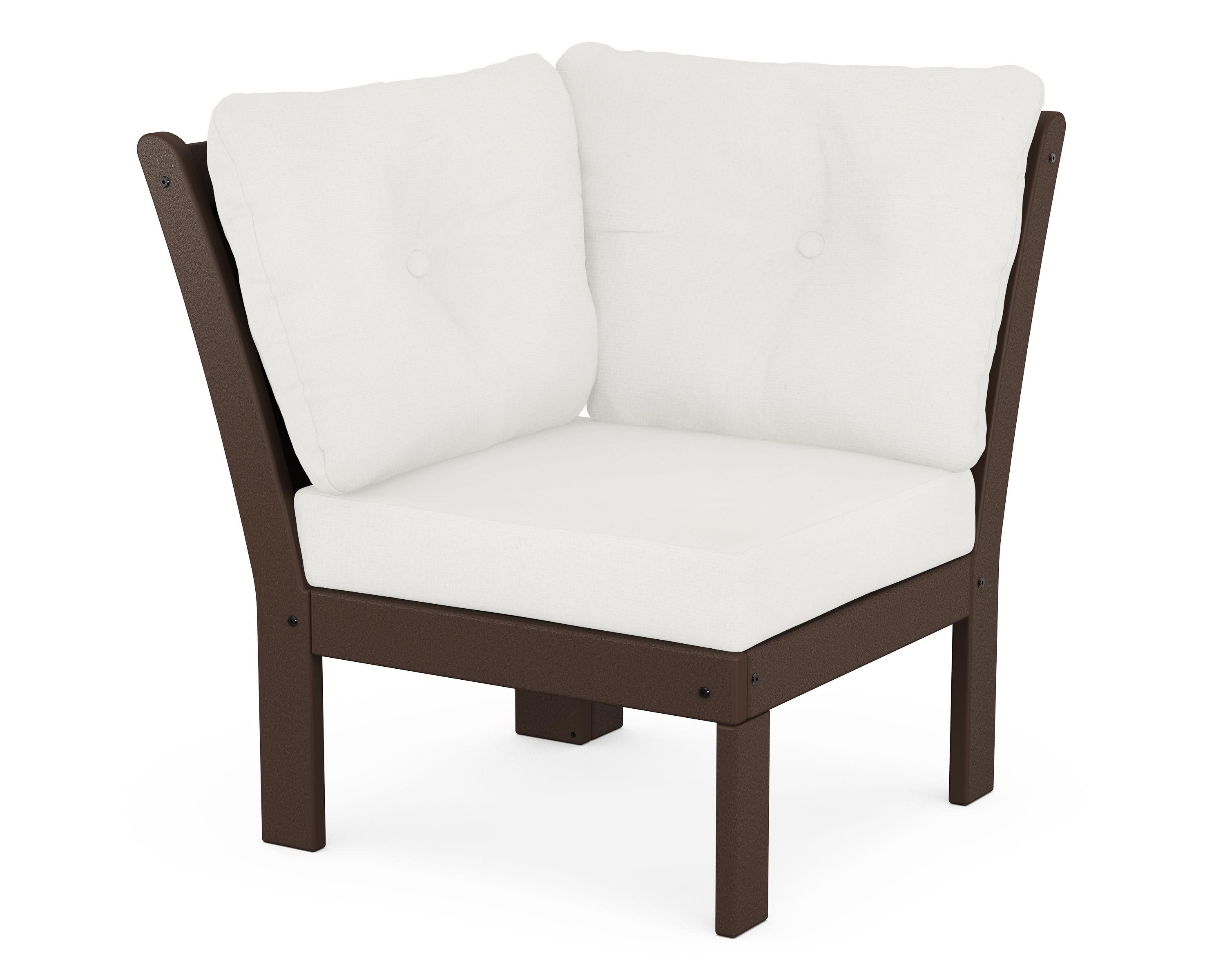 Vineyard Modular Corner Chair in Mahogany / Natural Linen
