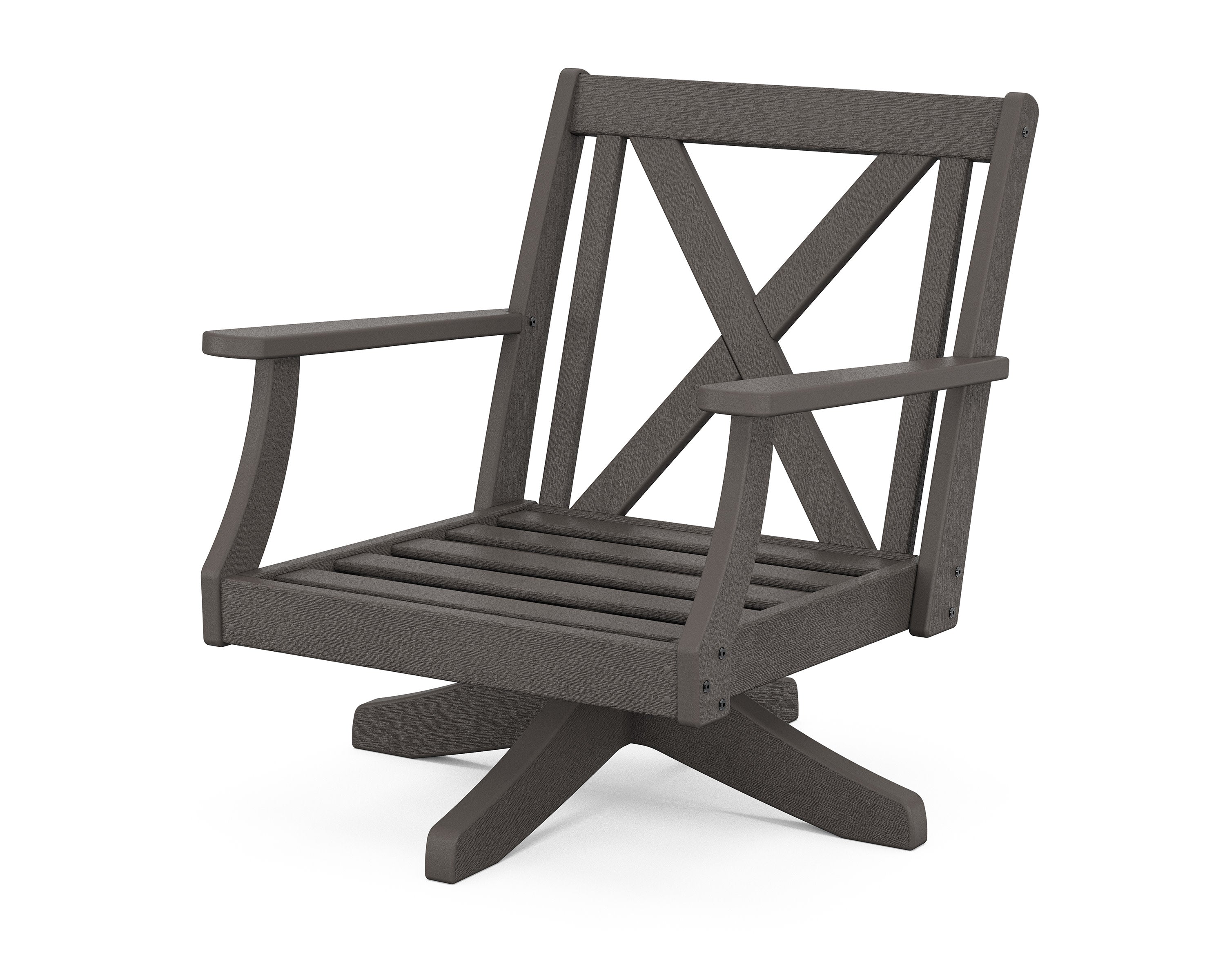 Braxton Deep Seating Swivel Chair Frame in Vintage Coffee