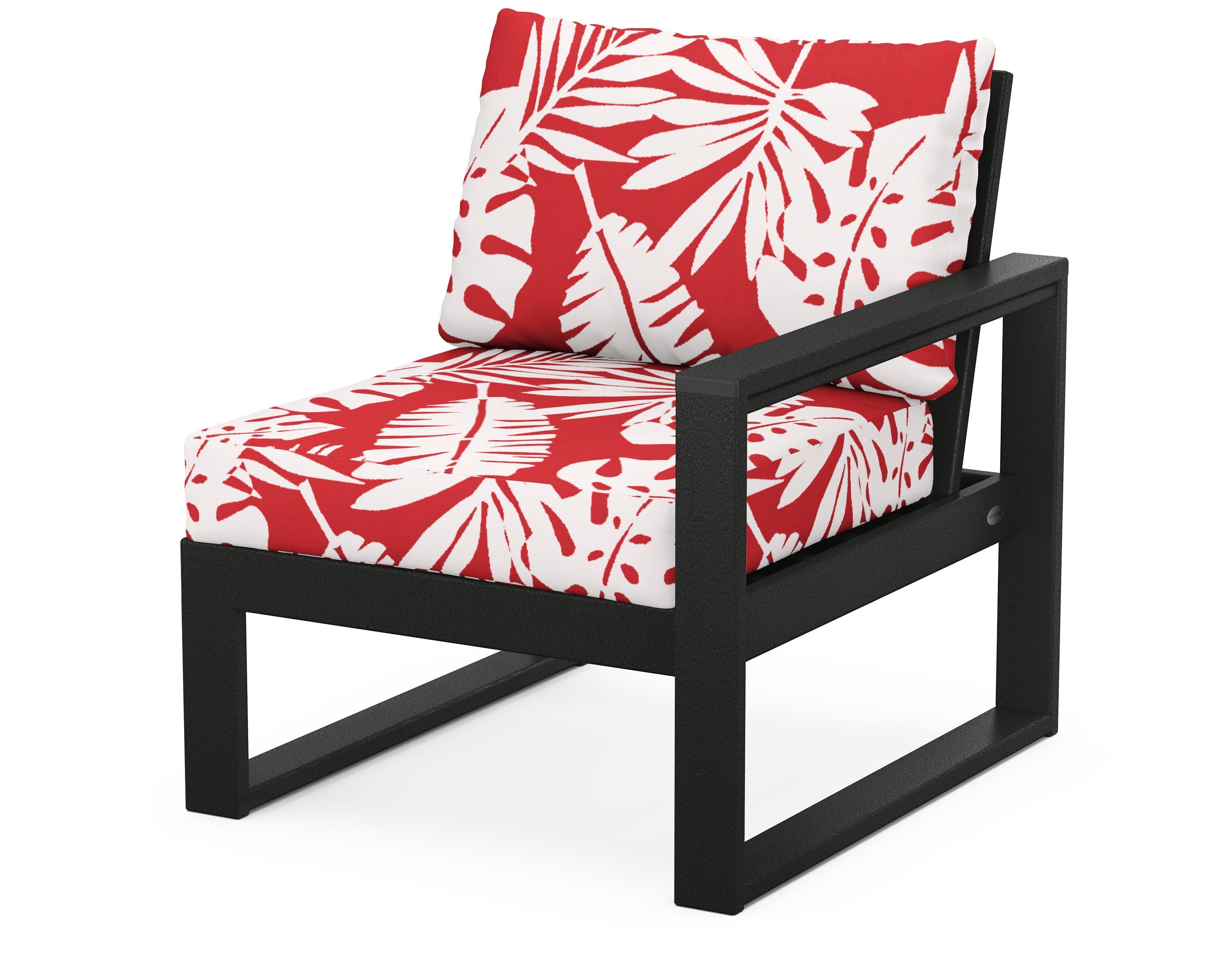 EDGE Modular Right Arm Chair in Black / Leaf Crimson