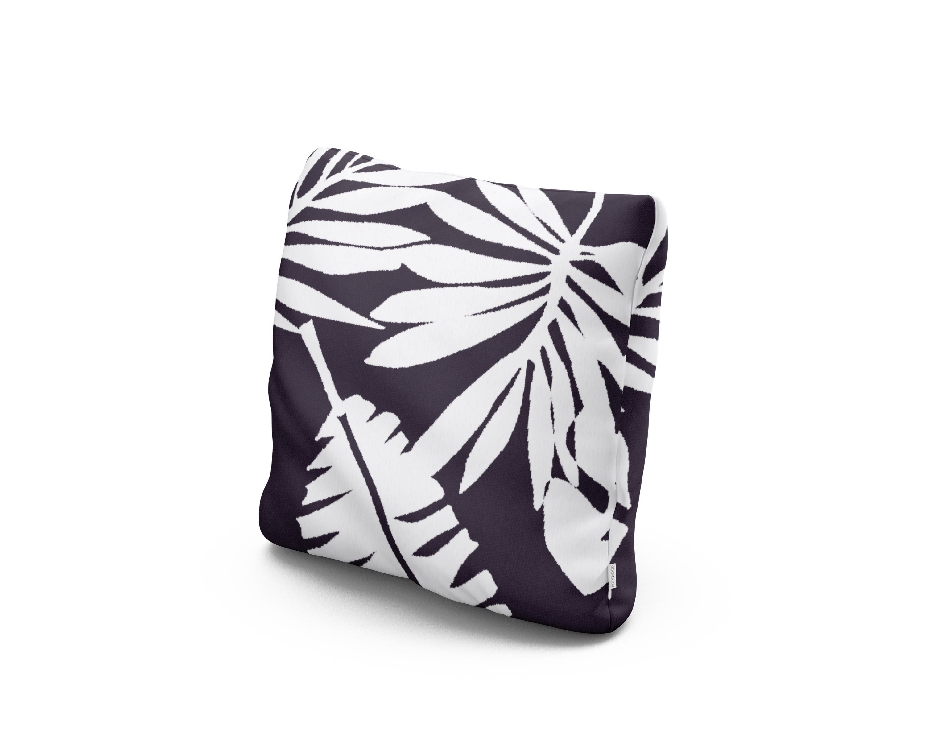 16" Outdoor Throw Pillow in Leaf Navy