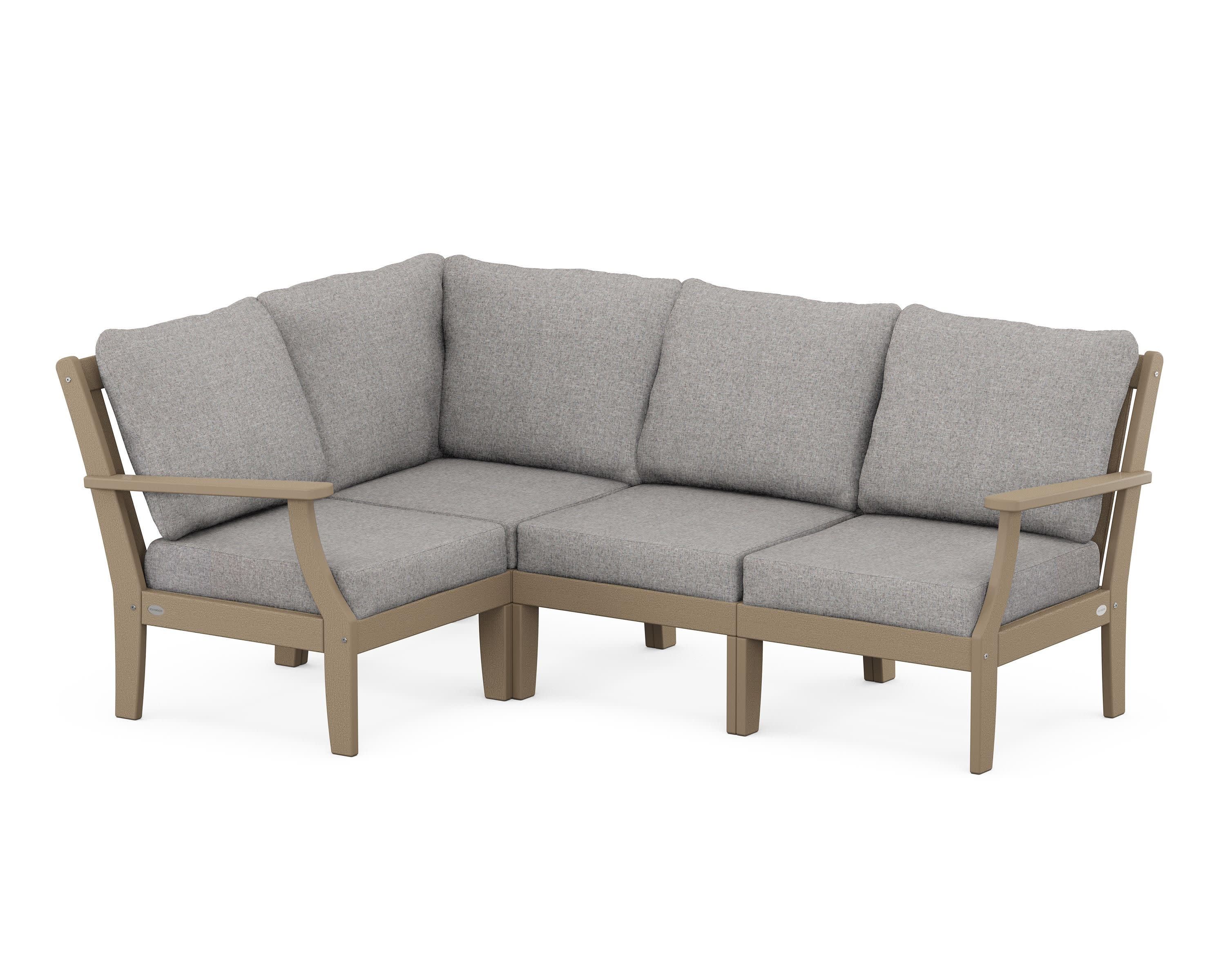 Braxton Modular 4-Piece Deep Seating Set in Vintage Sahara / Grey Mist