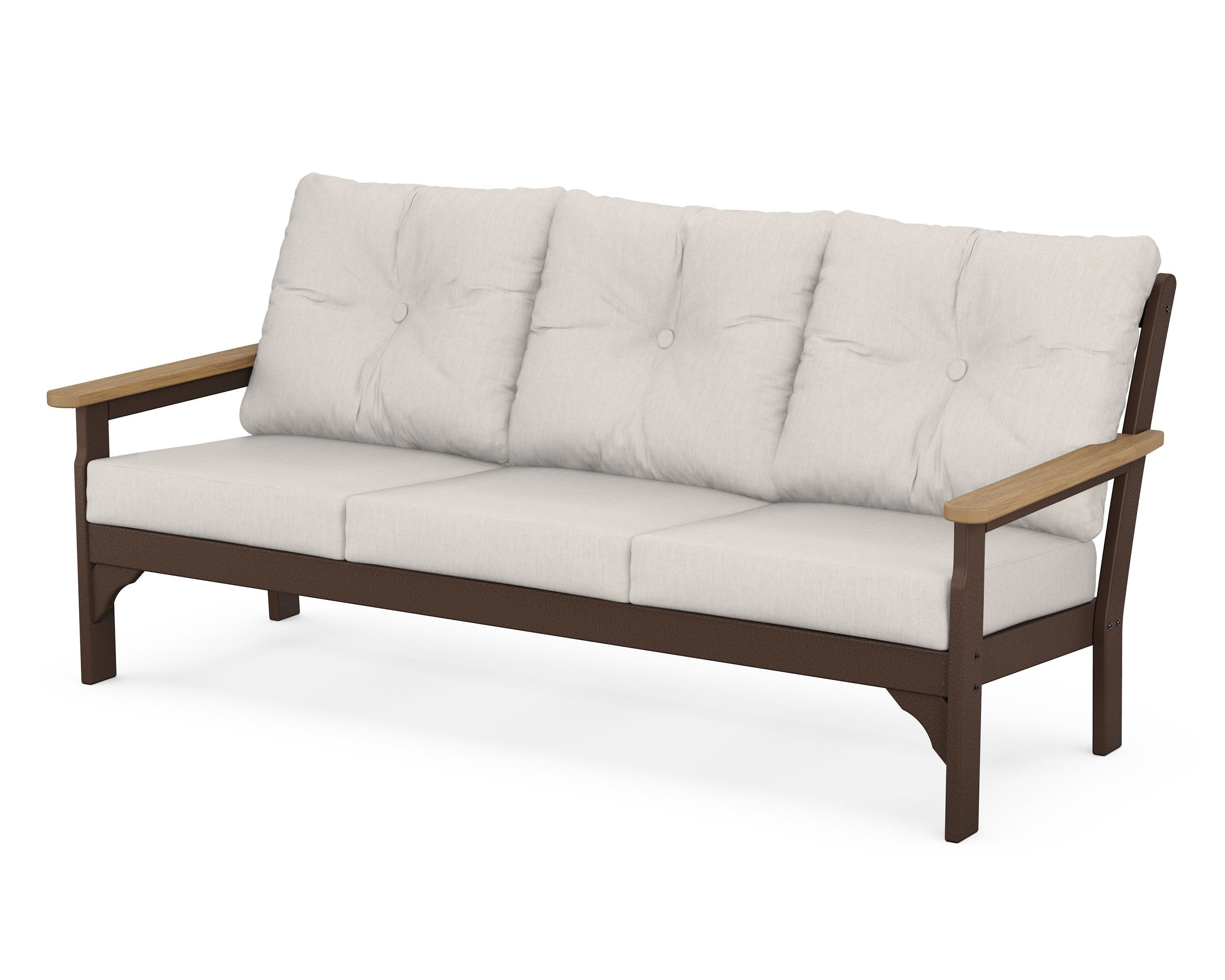 Vineyard Deep Seating Sofa in Mahogany / Natural / Cast Ash
