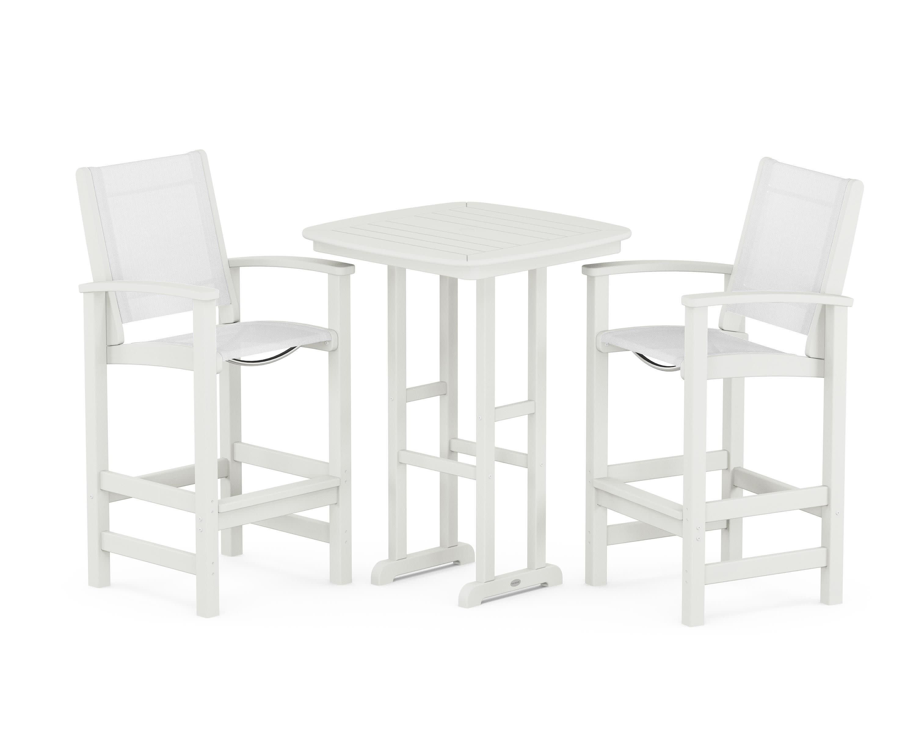 Coastal 3-Piece Bar Set in Vintage White / White Sling