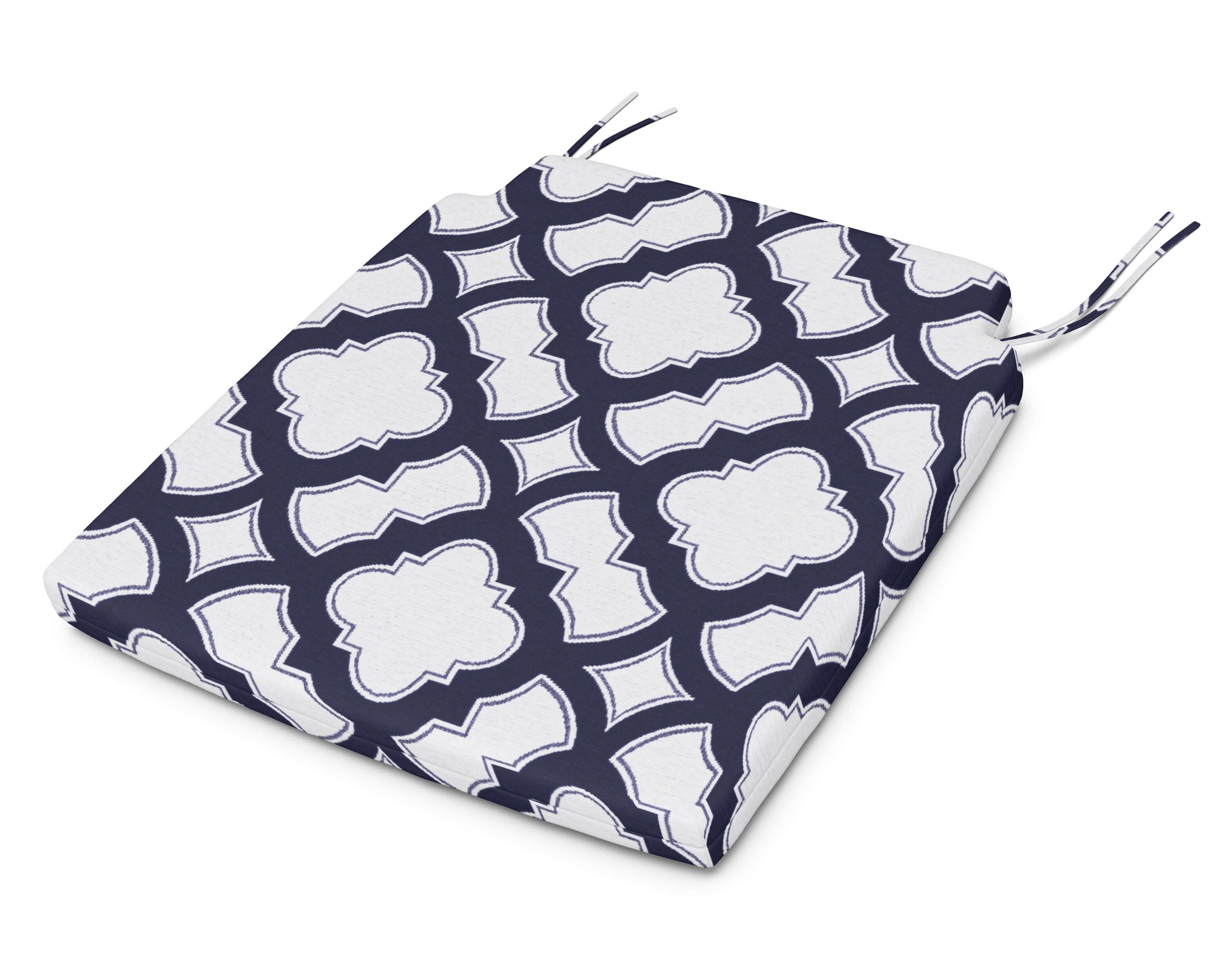 Savannah Dining Seat Pad in Trellis Navy