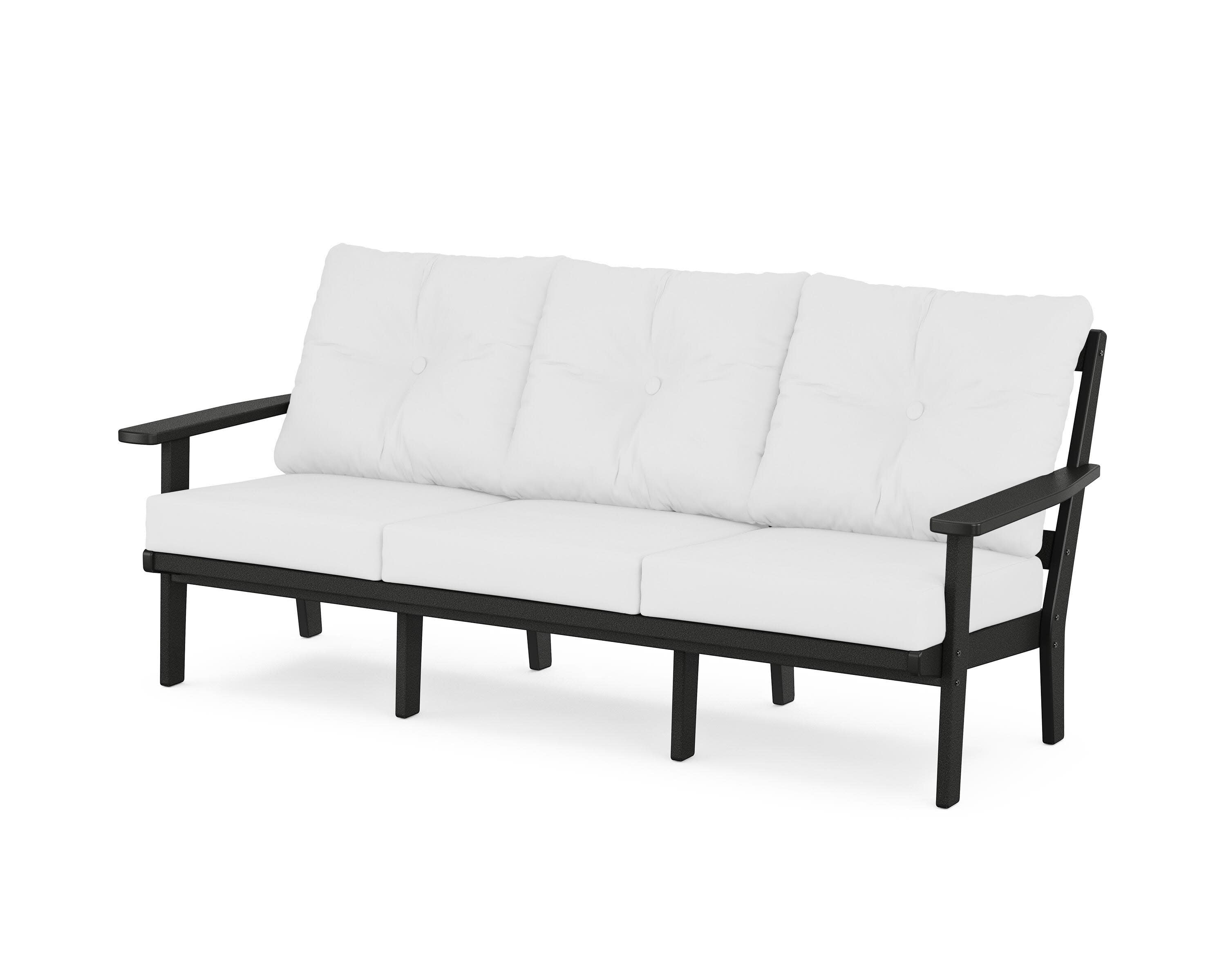 Oxford Deep Seating Sofa in Black / Natural
