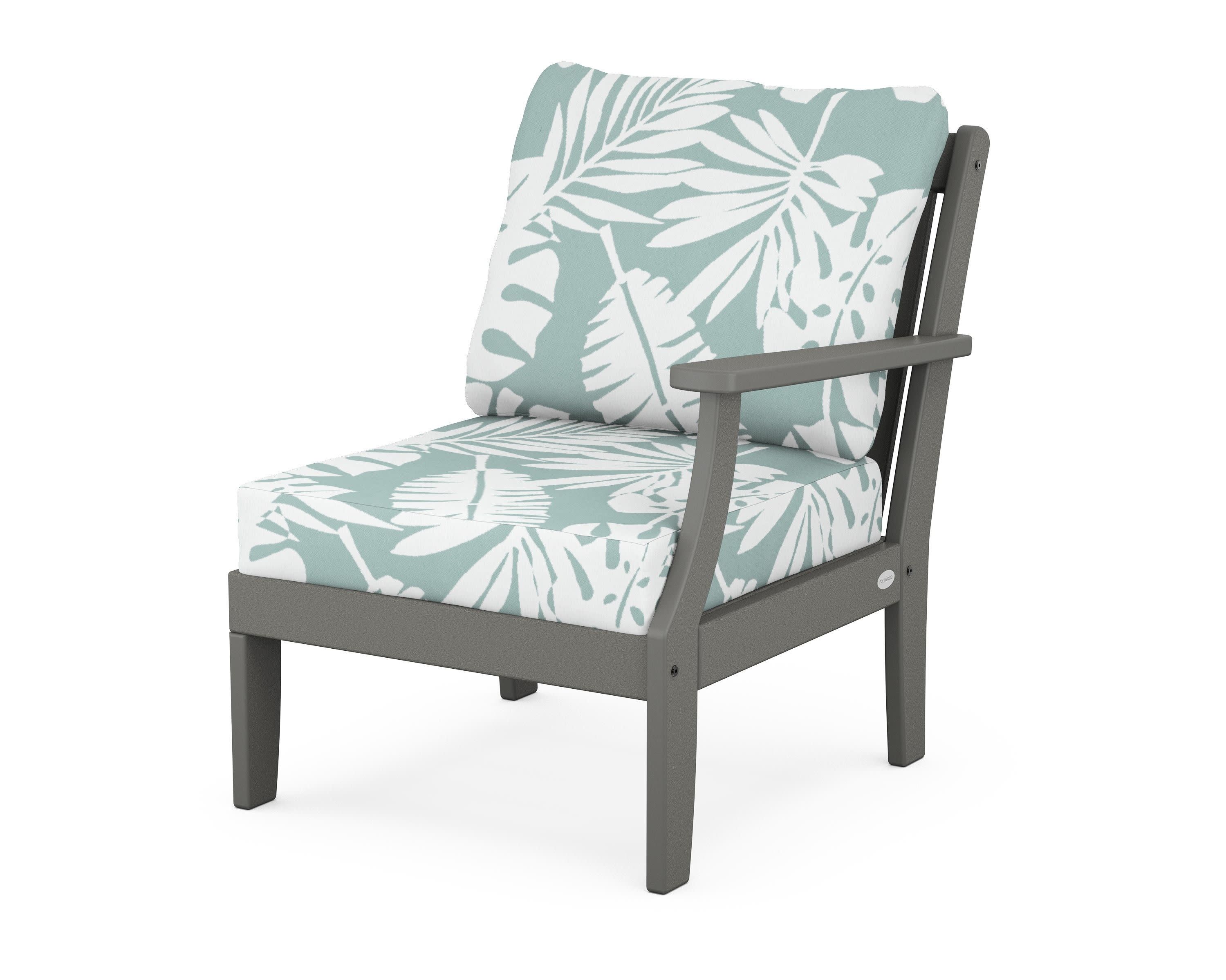 Braxton Modular Right Arm Chair in Slate Grey / Leaf Glacier Spa