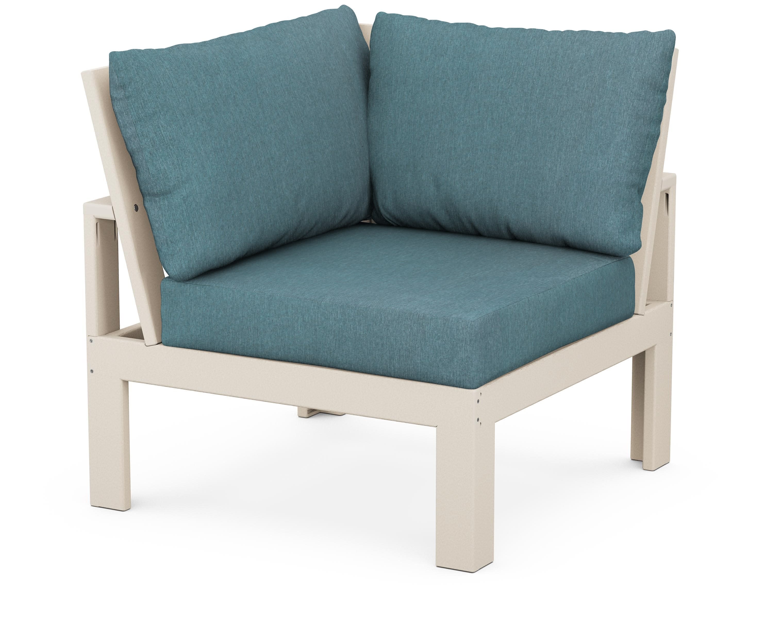 Modular Corner Chair in Sand / Ocean Teal