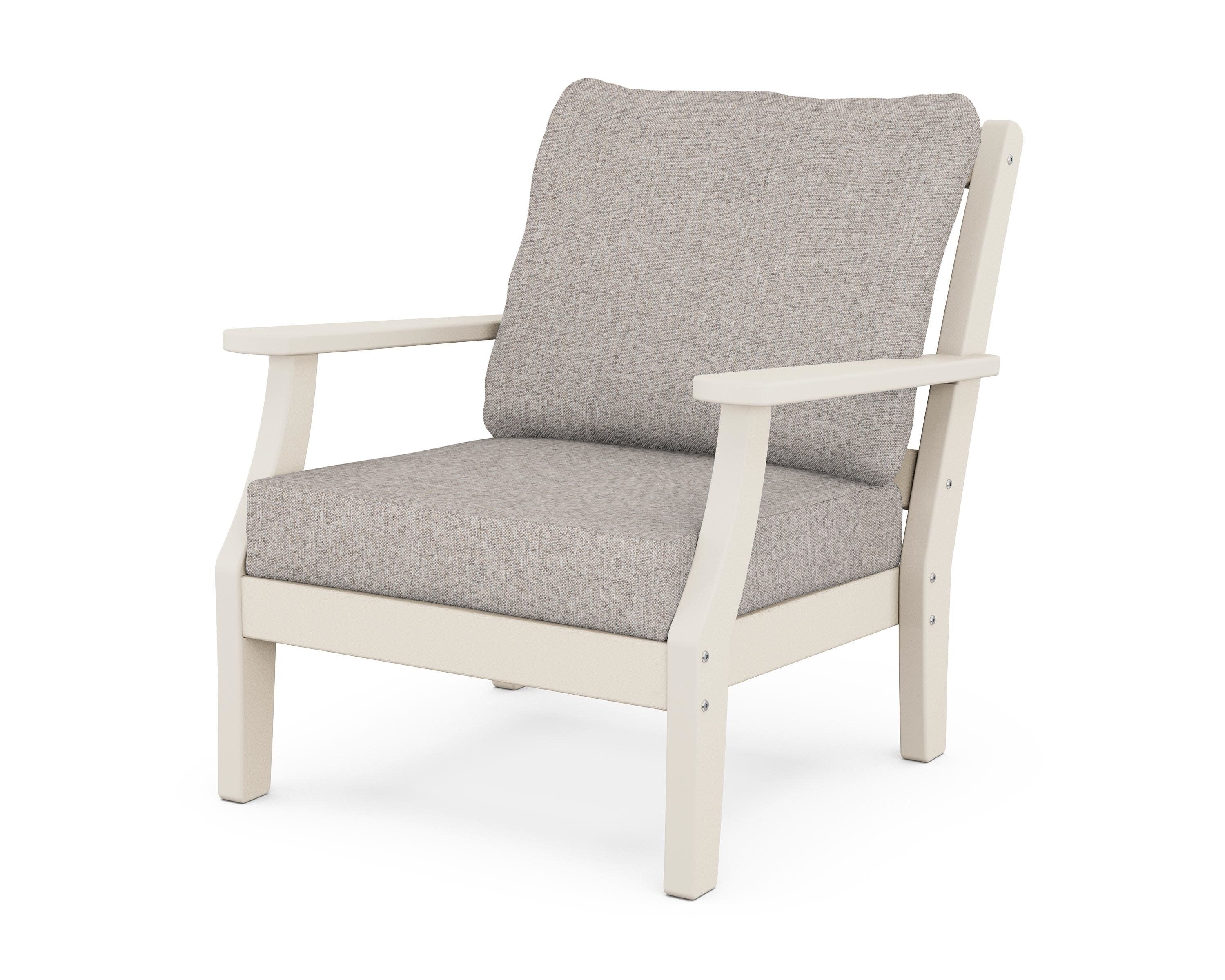 Chinoiserie Deep Seating Chair in Sand / Weathered Tweed