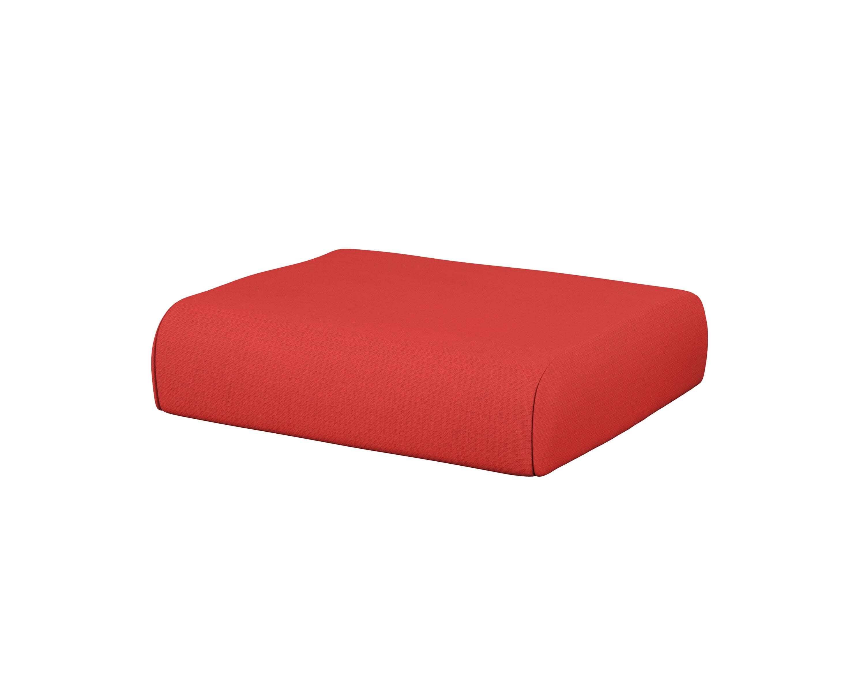 Club Ottoman Cushion in Crimson Linen