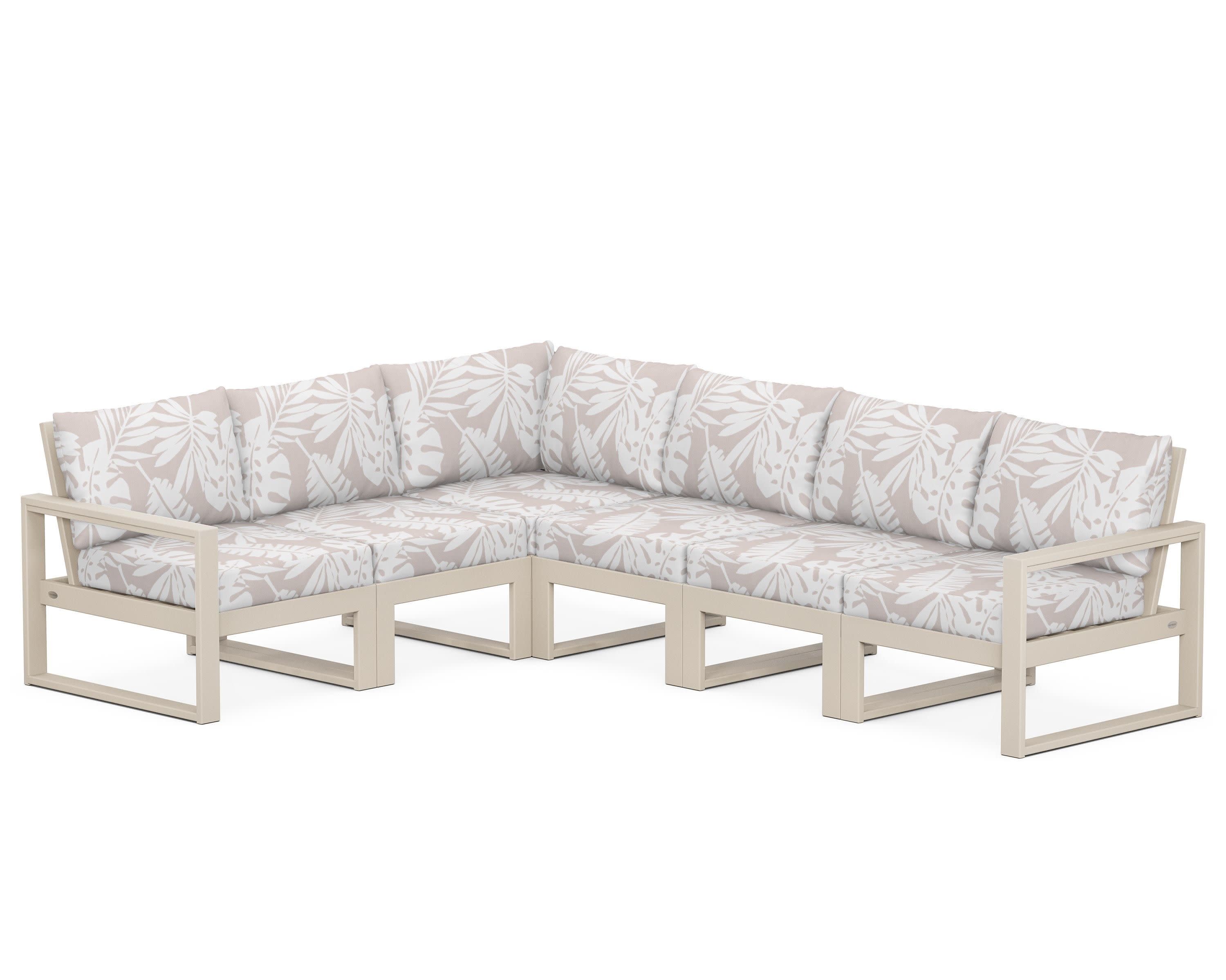 EDGE 6-Piece Modular Deep Seating Set in Sand / Leaf Dune Burlap