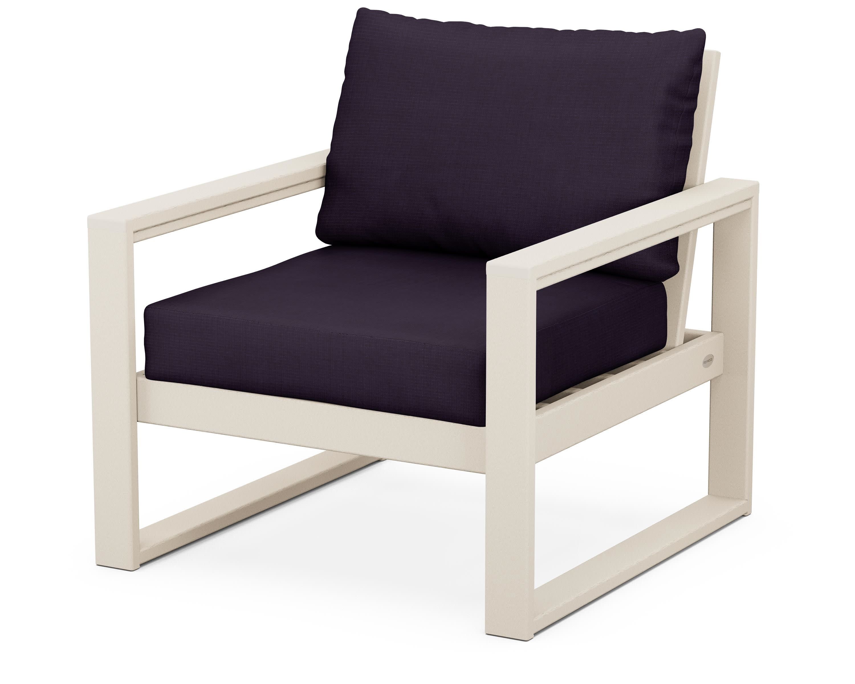 EDGE Club Chair in Sand / Navy Linen