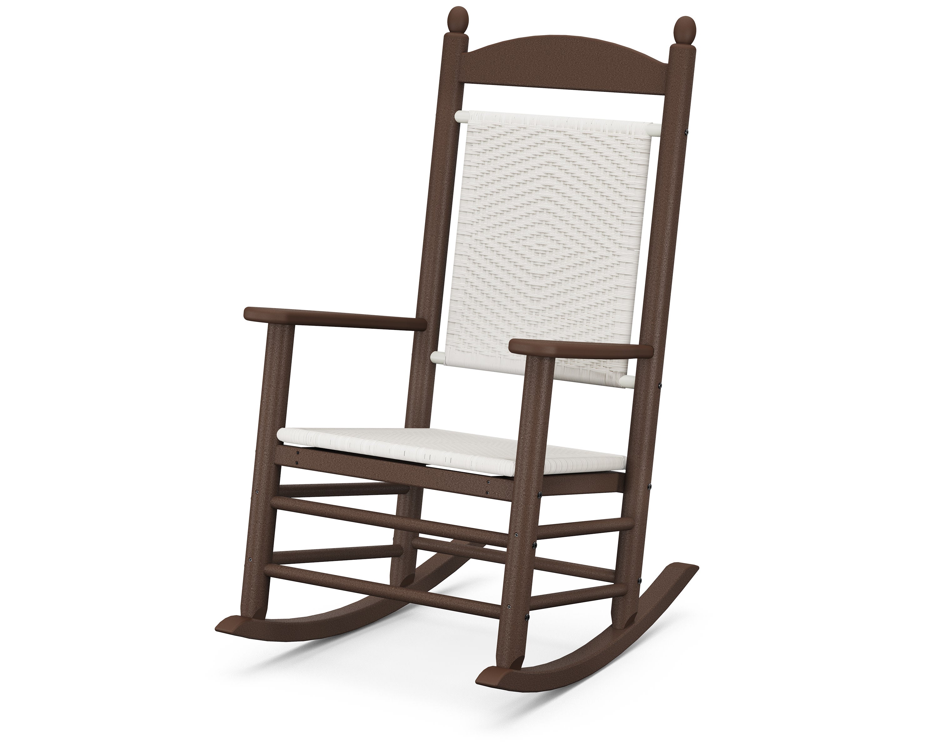 Jefferson Woven Rocking Chair in Mahogany / White Loom