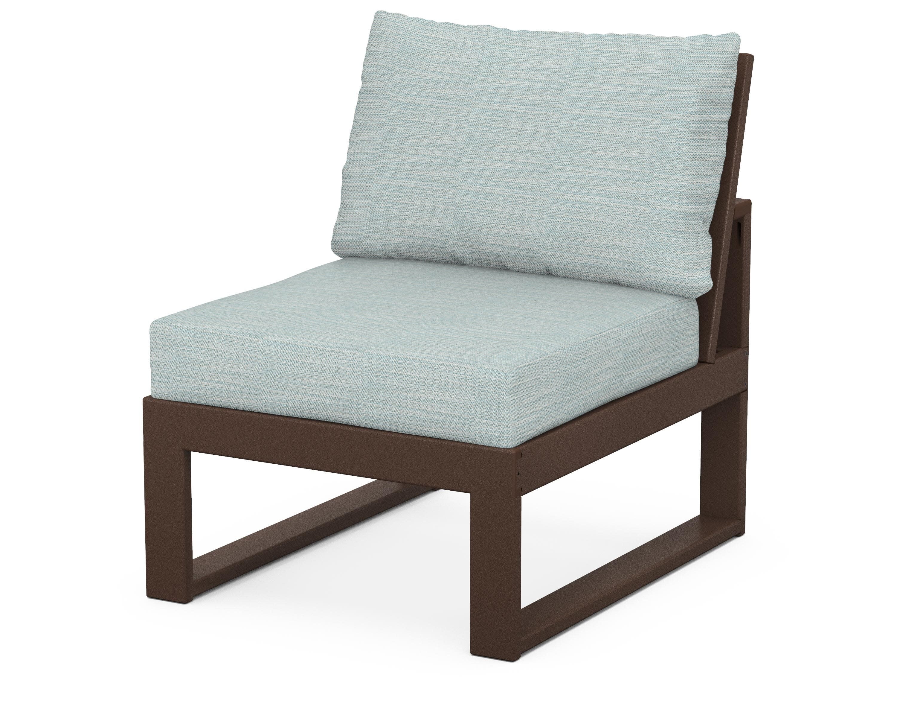 Modular Armless Chair in Mahogany / Soothe Mist