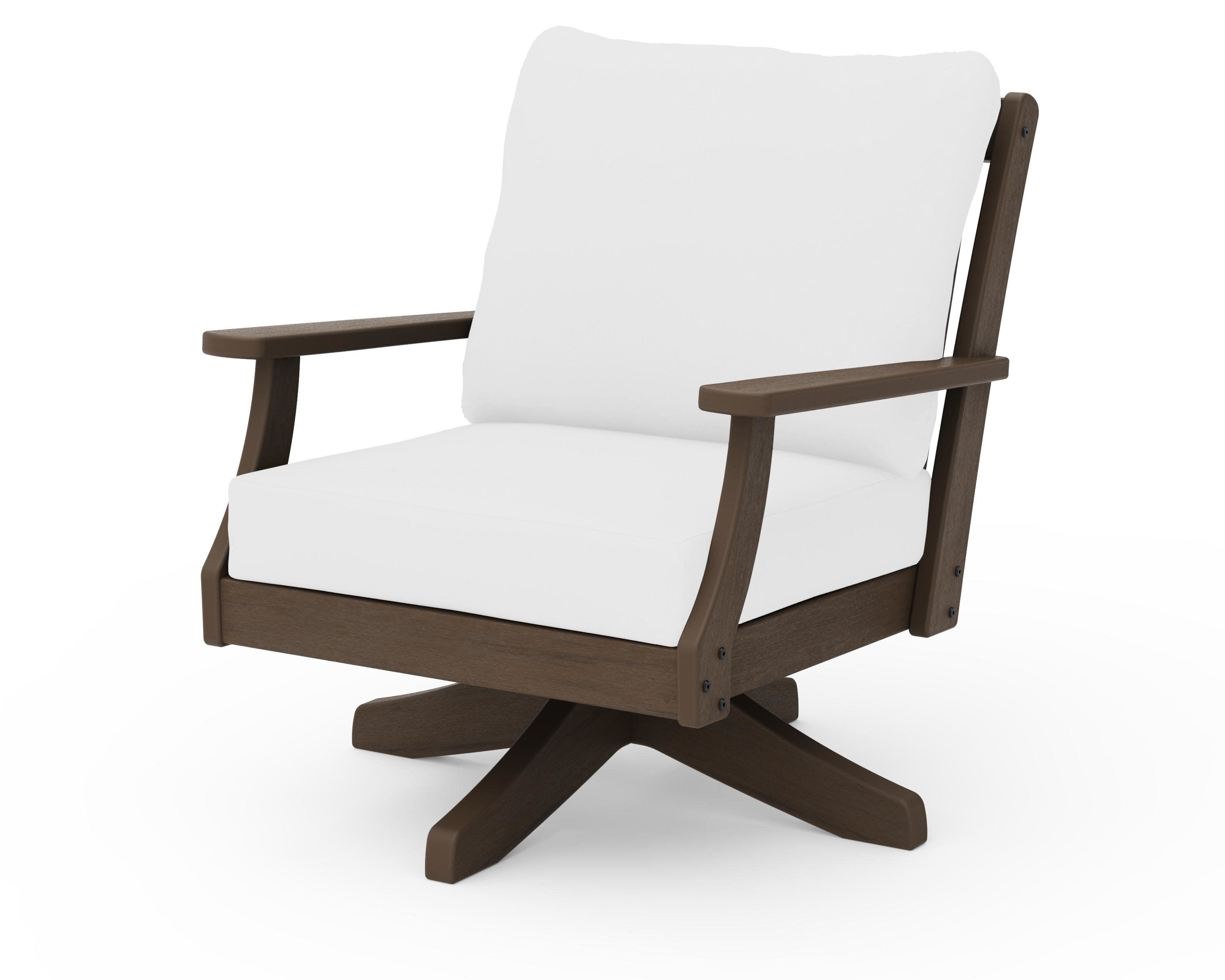 Braxton Deep Seating Swivel Chair in Kona / Natural