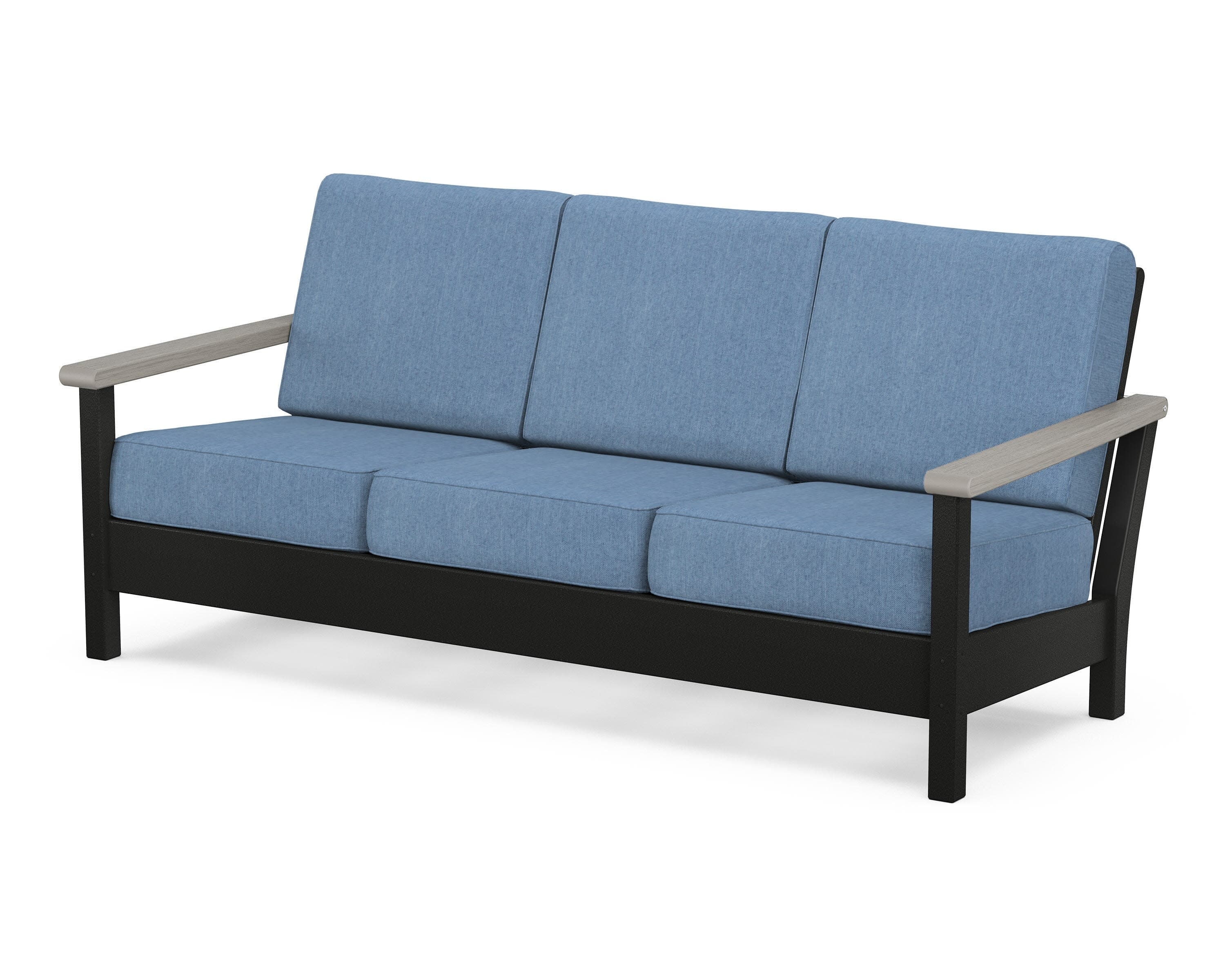 Harbour Deep Seating Sofa in Black / Driftwood / Sky Blue