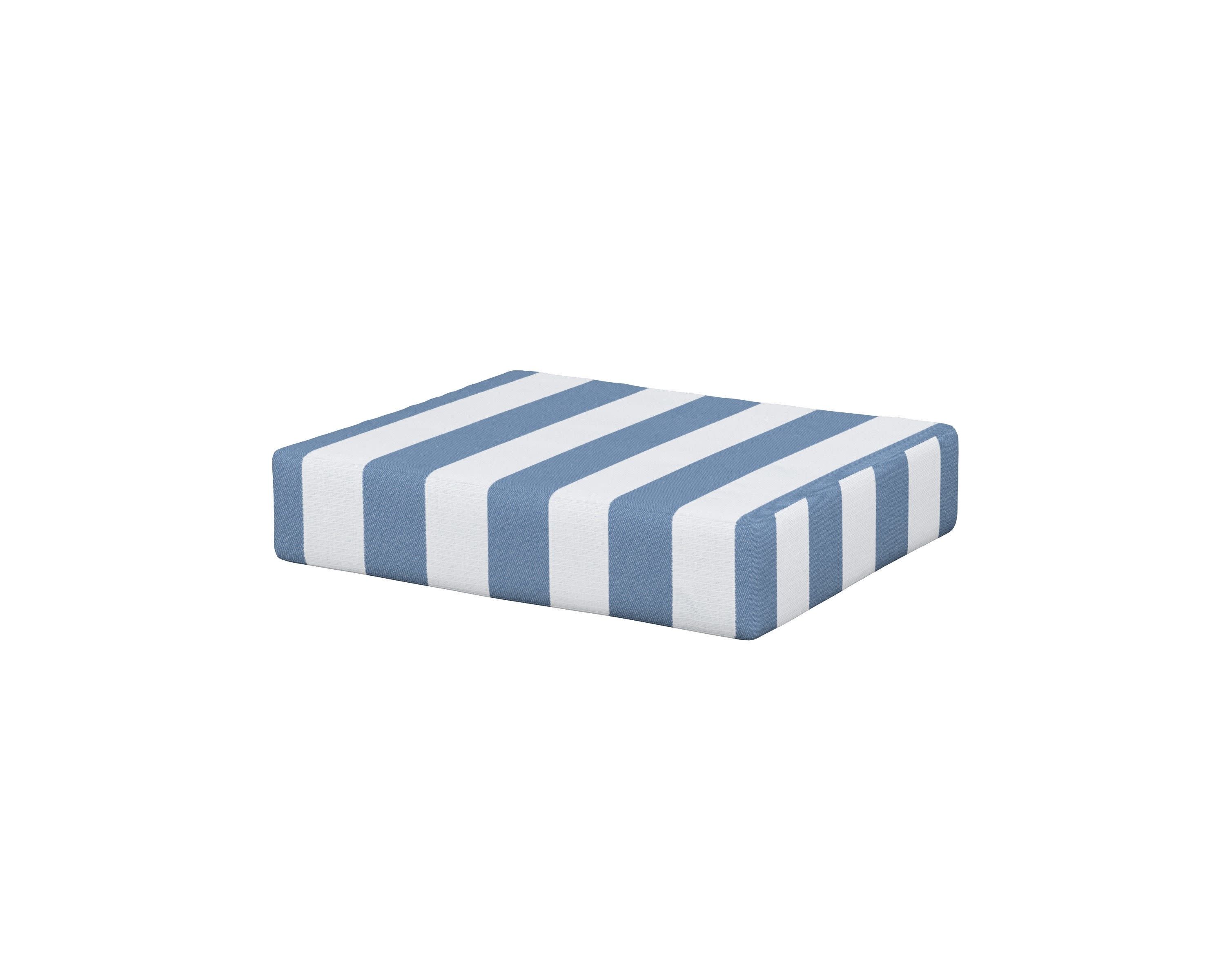 Acadia Ottoman Cushion in Cabana Stripe Sky Blue